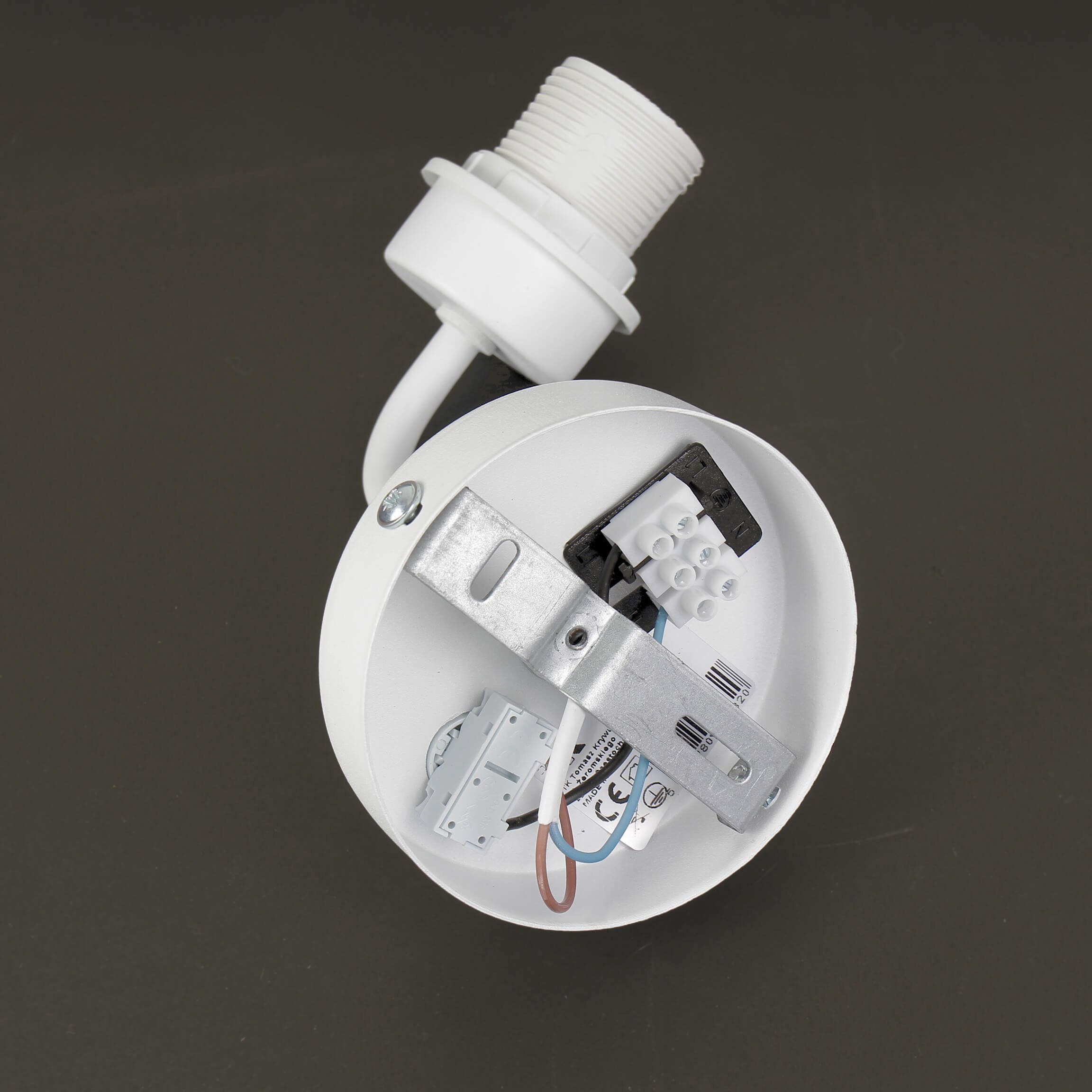 Wandleuchte Schalter MAJA, mit Weiß Stoffschirm Flurlampe ohne Metall Wandlampe Leuchtmittel, Licht-Erlebnisse
