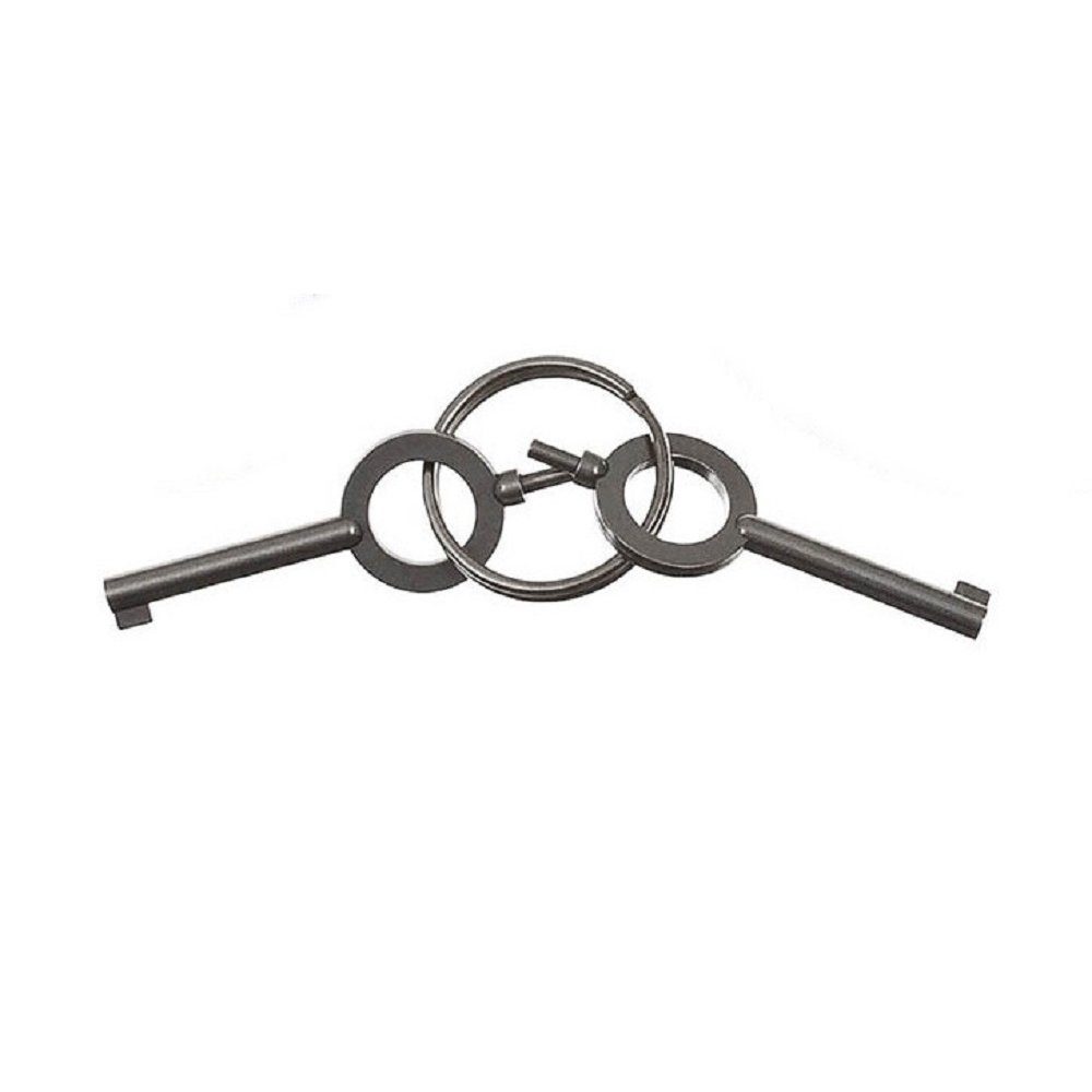 MFH Polizei-Kostüm Handschelle, Edelstahl, mit Sicherheitsrille, 2 Schlüssel, Double-Lock