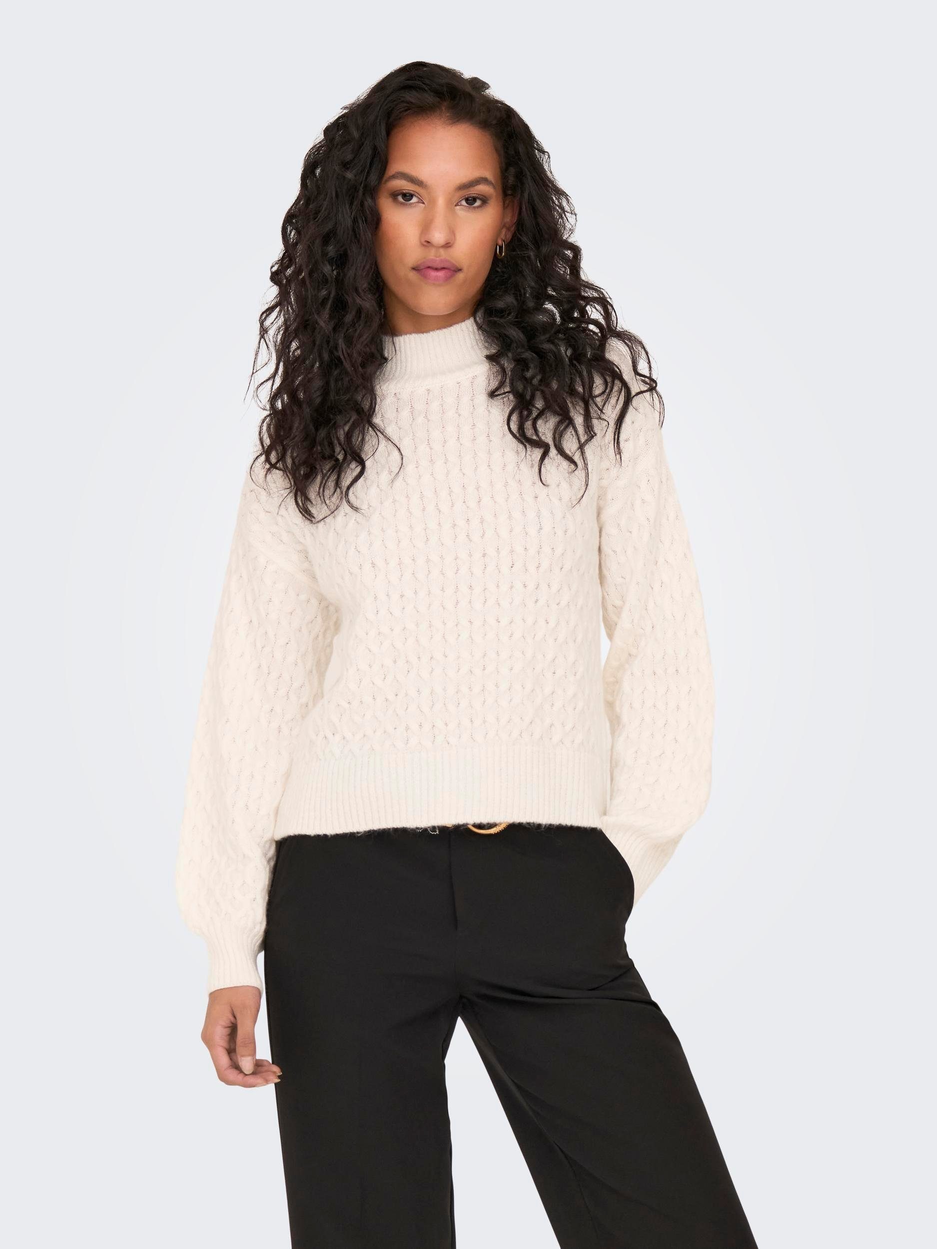 ONLY Strickpullover ONLLITA LS STRUCTURE HIGHNECK KNT Cloud Dancer | Strickpullover