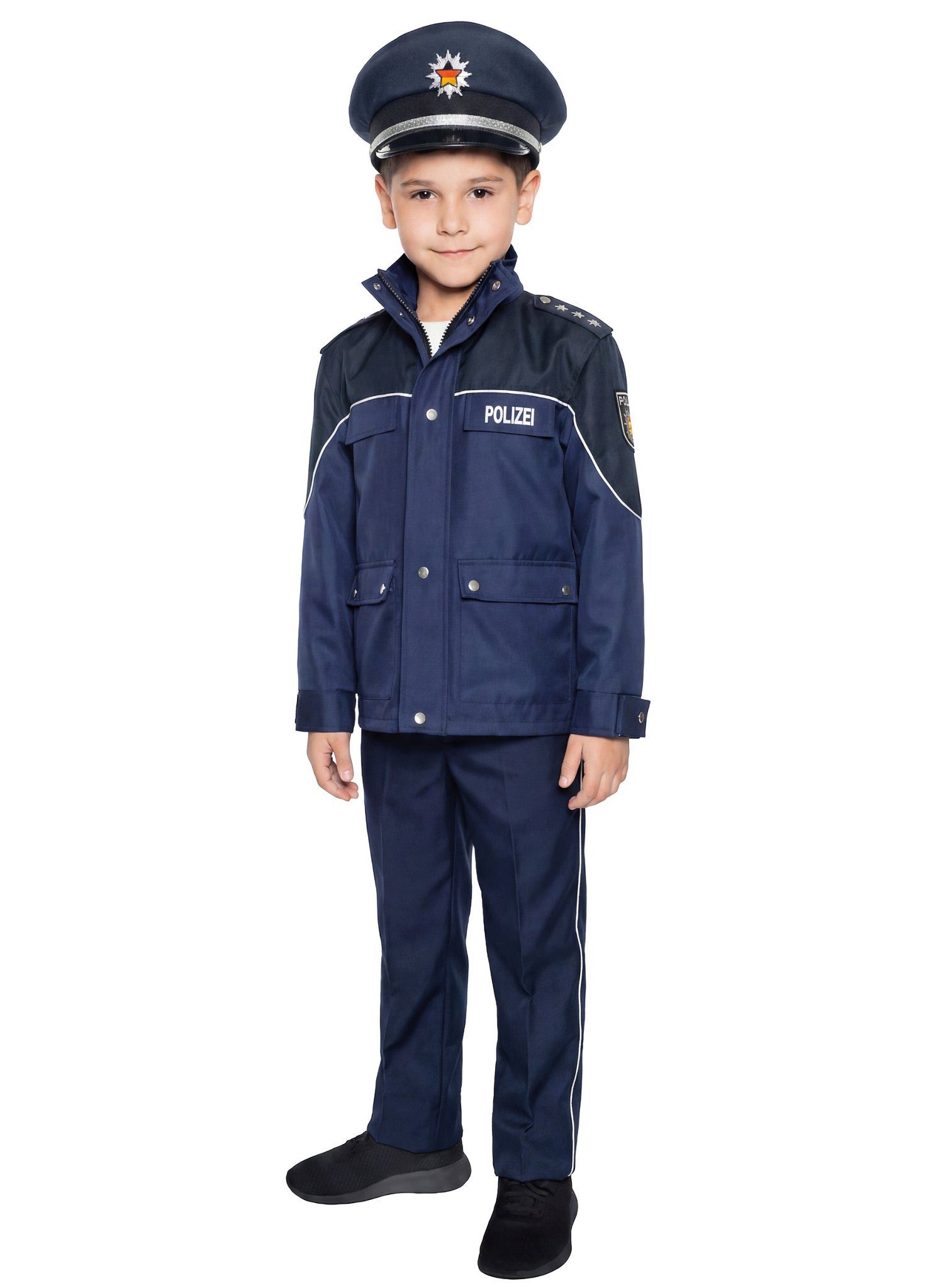 Maskworld Polizei-Kostüm Polizei - Karnevalskostüm Faschingskostüm Kinder, Originalgetreues Polizistenkostüm von MASKWORLD