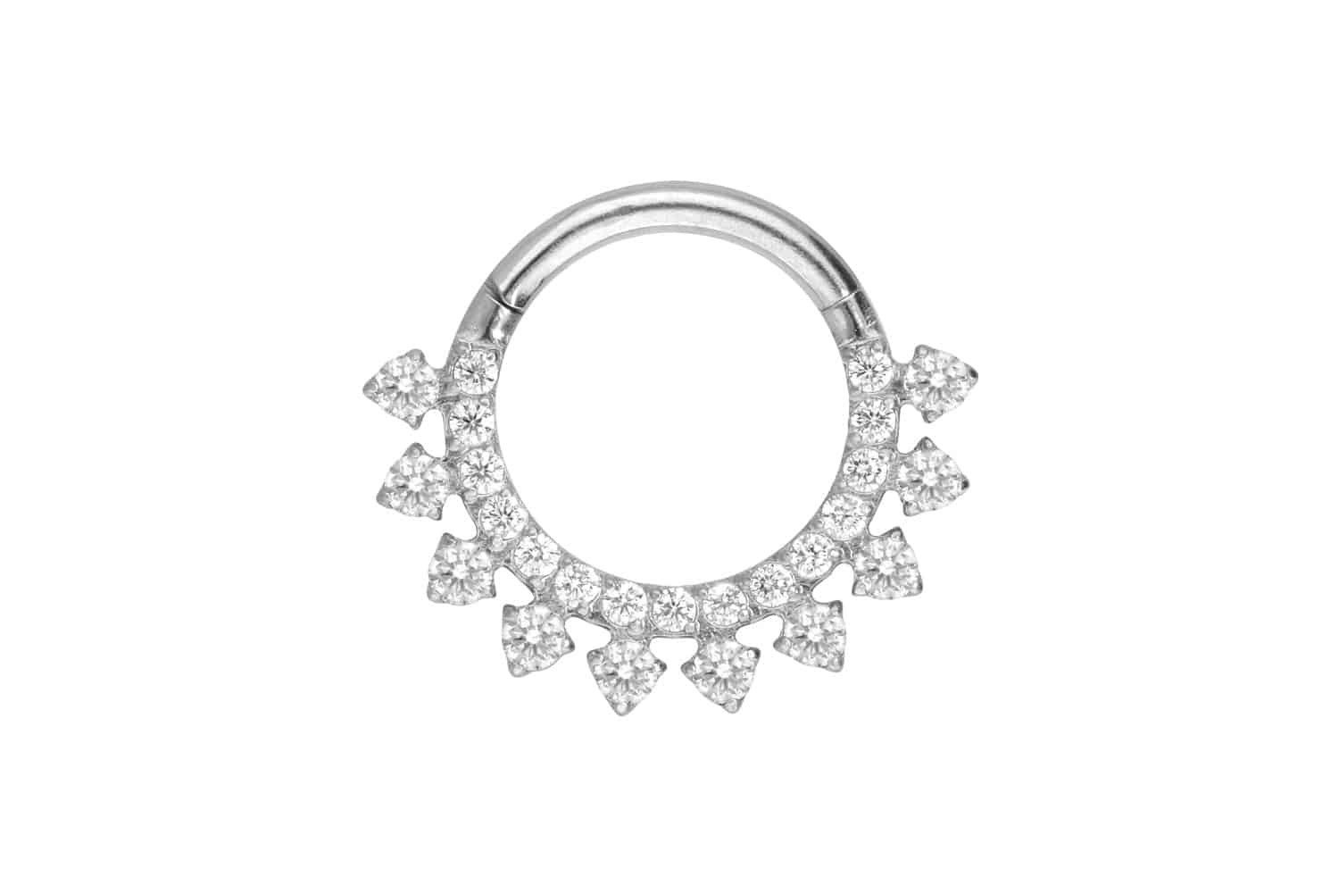 PIERCINGLINE Piercing-Set Titan Segmentring Clicker EINGEFASSTE günstig online kaufen