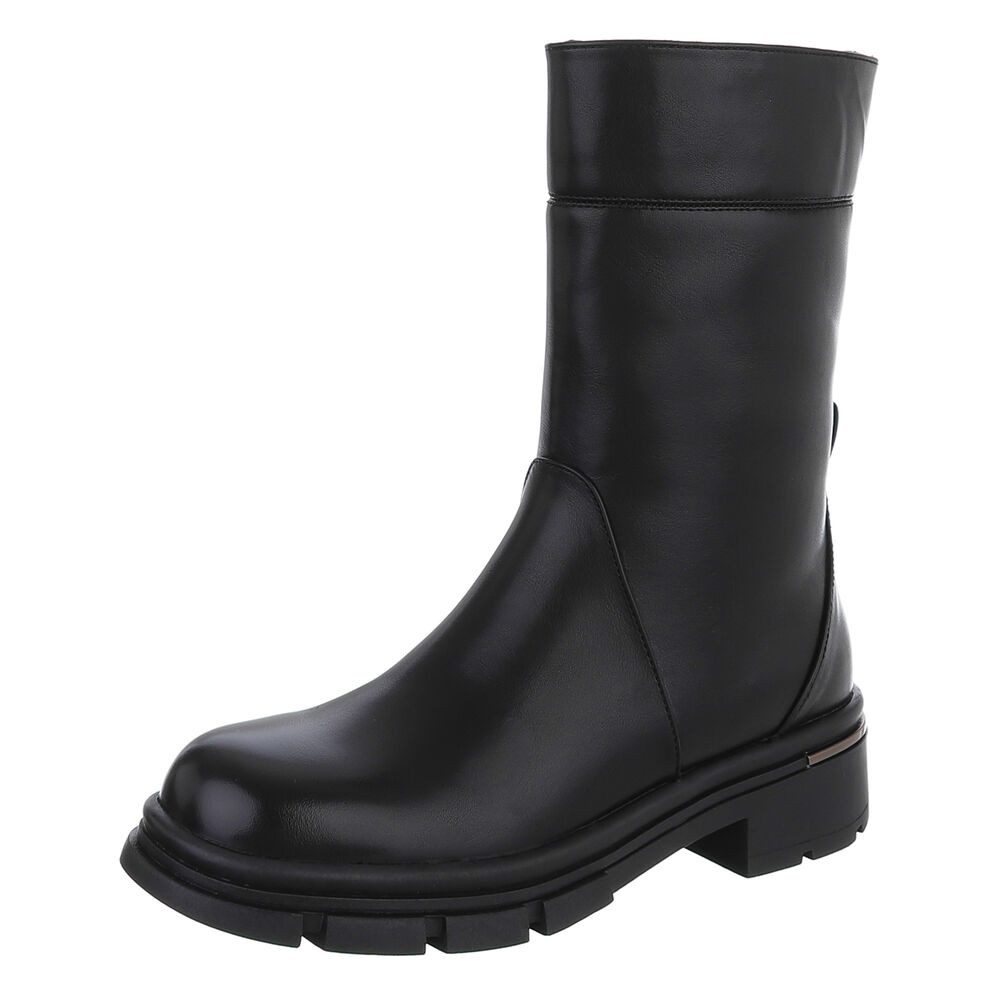 Ital-Design Moderne Damen-Stiefel mit mittelhohem Schaft günstig online kaufen