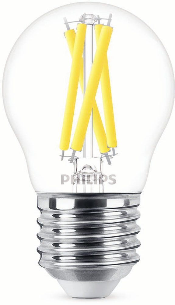 Philips Hue LED-Leuchtmittel LED WarmGlow Lampe 60W E27 Tropfen Klar, E27