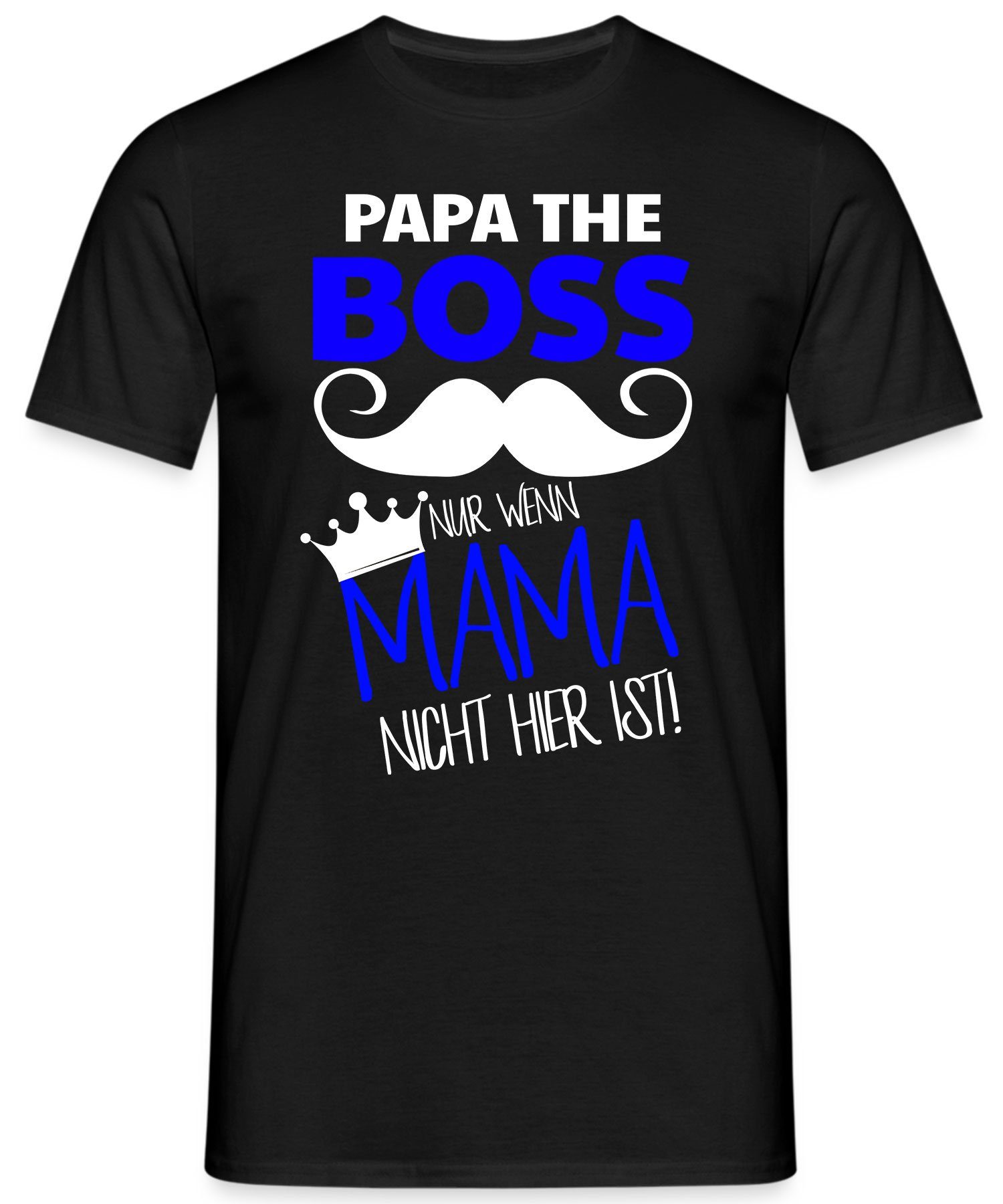 Quattro Formatee Kurzarmshirt Papa T-Shirt Vatertag (1-tlg) Vater - the Herren Boss Mama