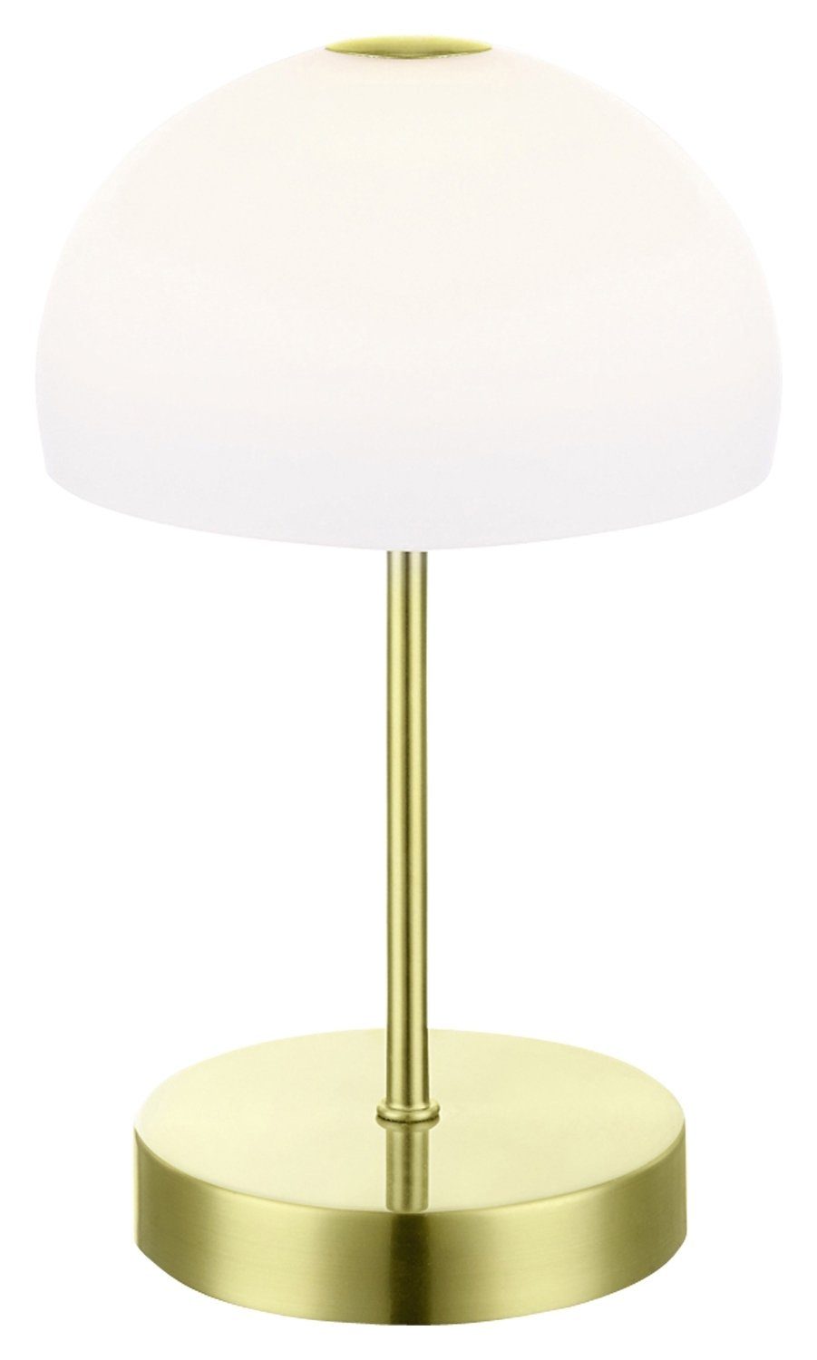 Globo LED Tischleuchte SNOWFLAKE, 1-flammig, H 27 cm, Messing, Opalglas, LED fest integriert, Warmweiß, Touchsensor