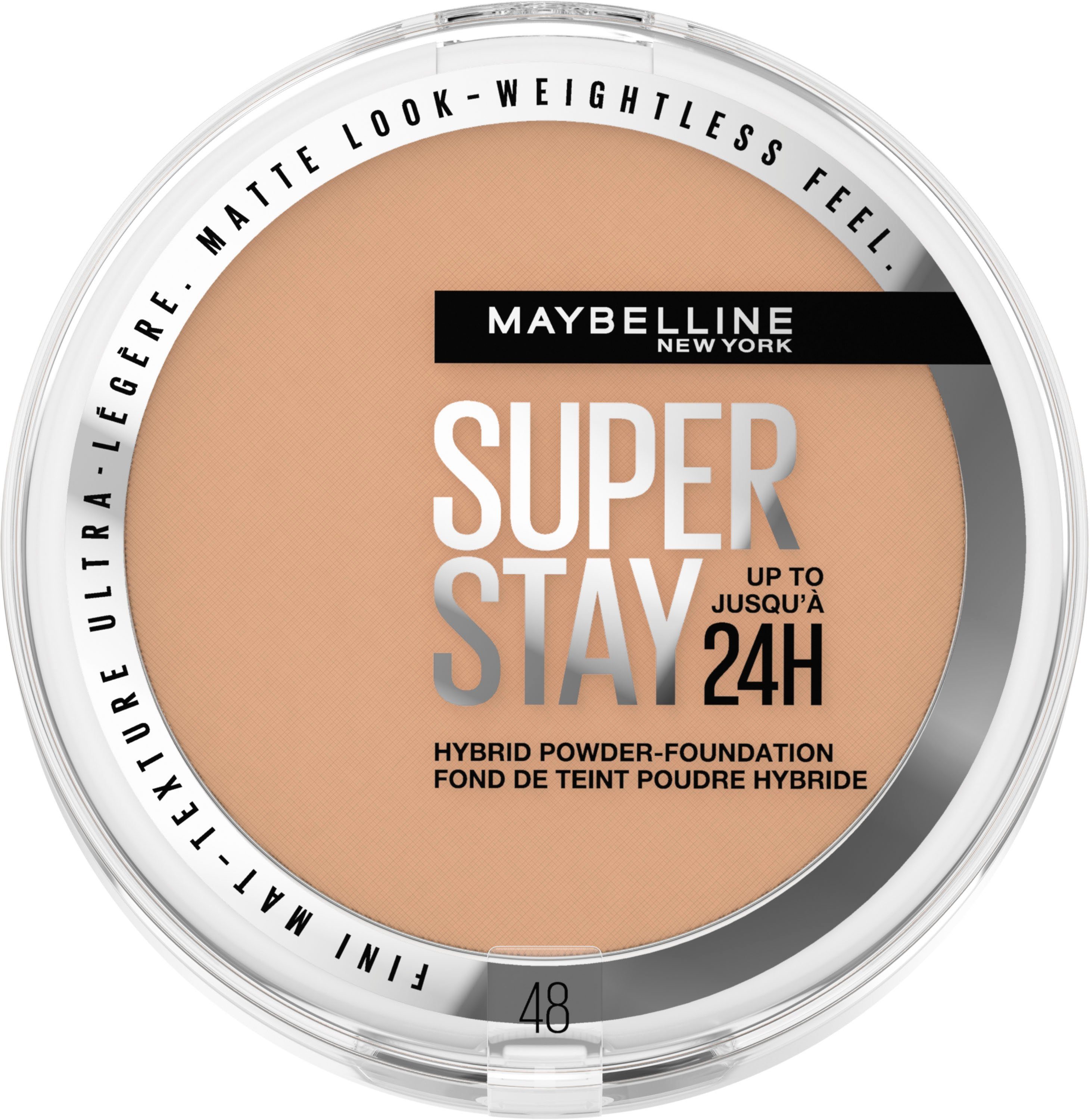 MAYBELLINE NEW YORK Foundation SUPER STAY HYBRID POWDER-FOUNDATION, mattes Finish mit Airbrush Effekt, dank leichter Pigmente