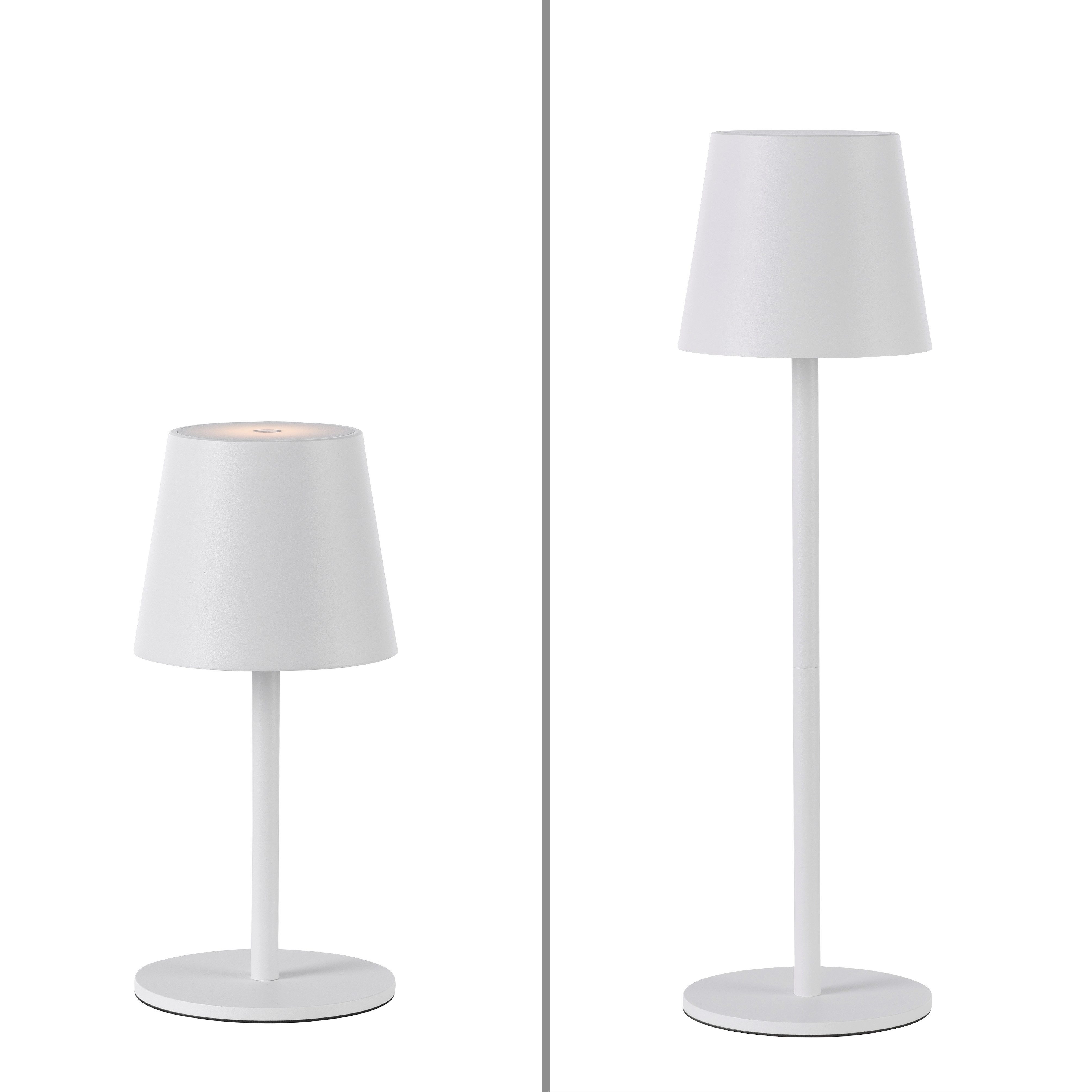 JUST LIGHT LED Tischleuchte EURIA, 2er Set, Dimmfunktion, Memory, nach Trennung vom Netz, LED fest integriert, Warmweiß, LED Akku Tischlampe