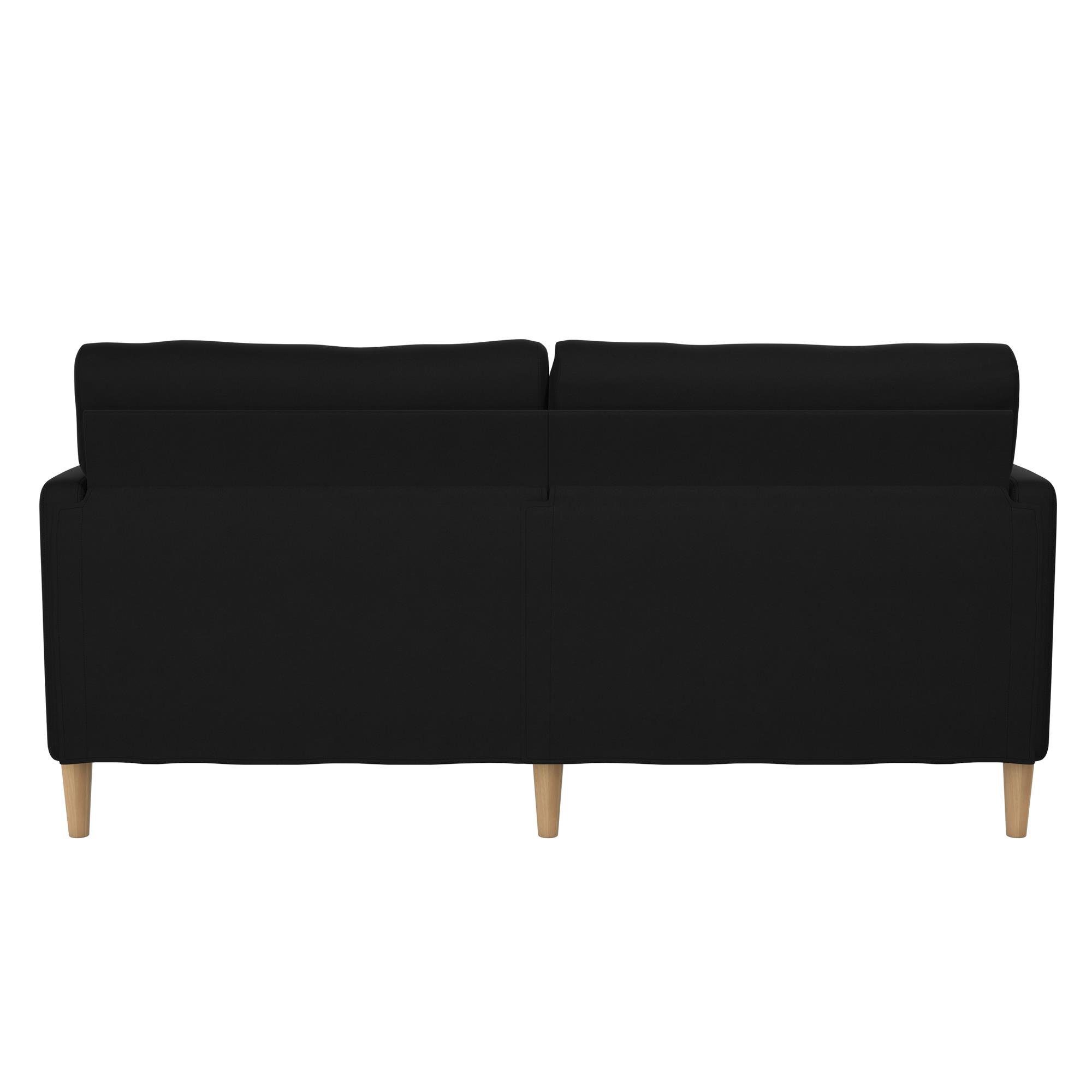 schwarz cm Corah, Sofa 175 loft24 Länge Couch, 3-Sitzer Stoffbezug,
