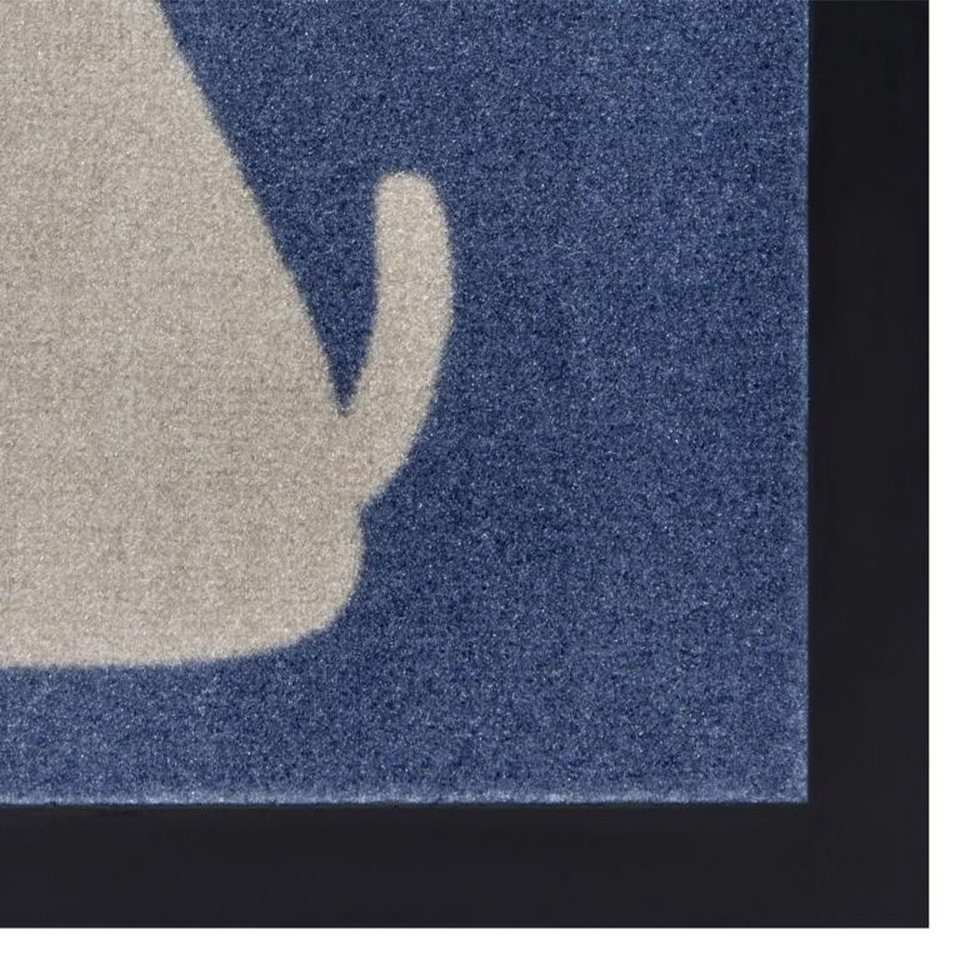 Fußmatte Fußmatte Life is better dog In- / Outdoor Hund Motiv blau, Teppich  Boss, rechteckig, Höhe: 5 mm