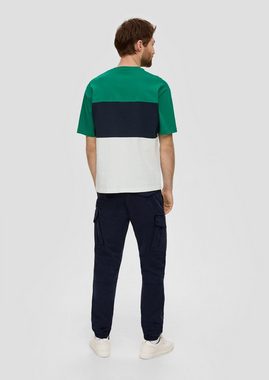 s.Oliver Kurzarmshirt Baumwollshirt im Colour Blocking-Style