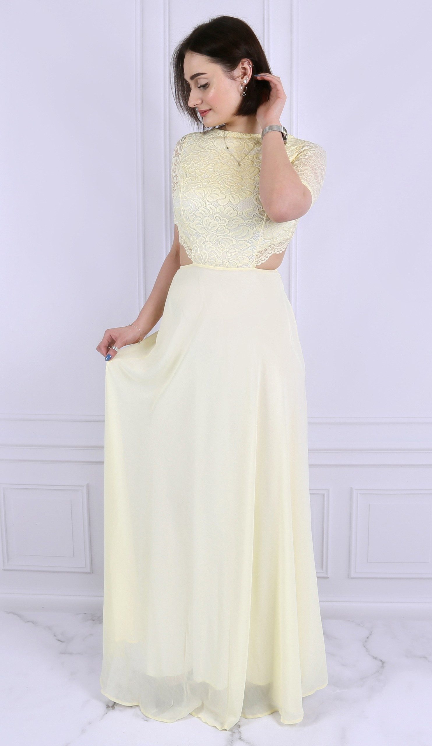 Sarcia.eu Maxikleid Elegantes, gelbes Maxikleid, John Zack XS