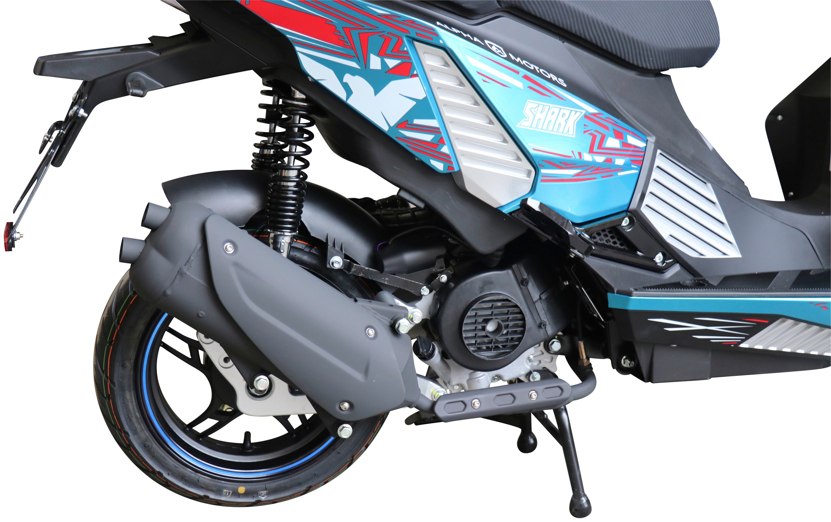 Euro blau Motorroller SHARK, 5, ccm, mit 45 Keyless-System km/h, Motors 50 Alpha