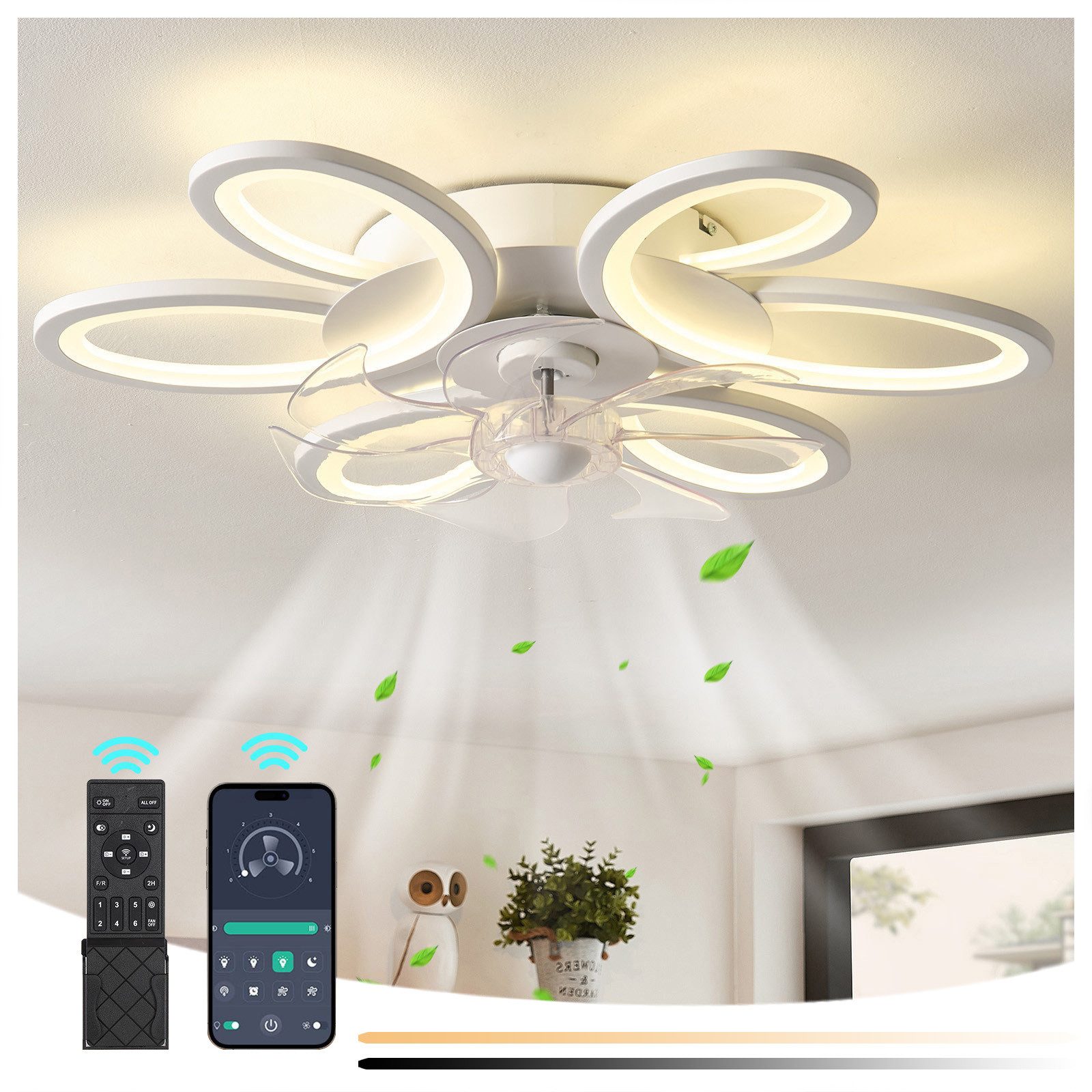 LMaxhome Deckenventilator Mit Beleuchtung Leise Dimmbar günstig online kaufen