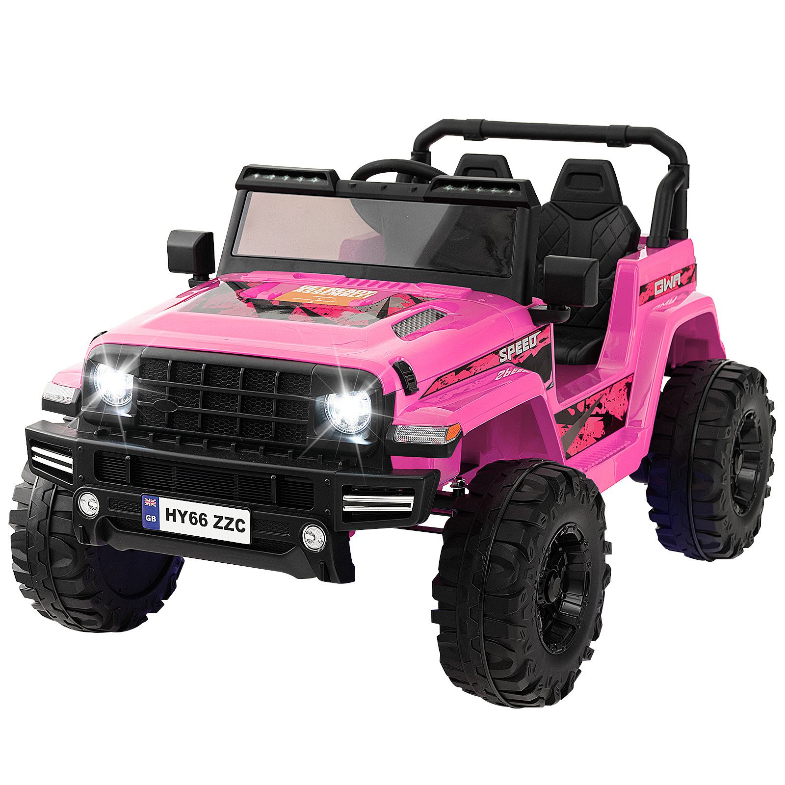 COSTWAY Elektro-Kinderauto 24V, 2 Sitzer mit Musik & USB & LED günstig online kaufen