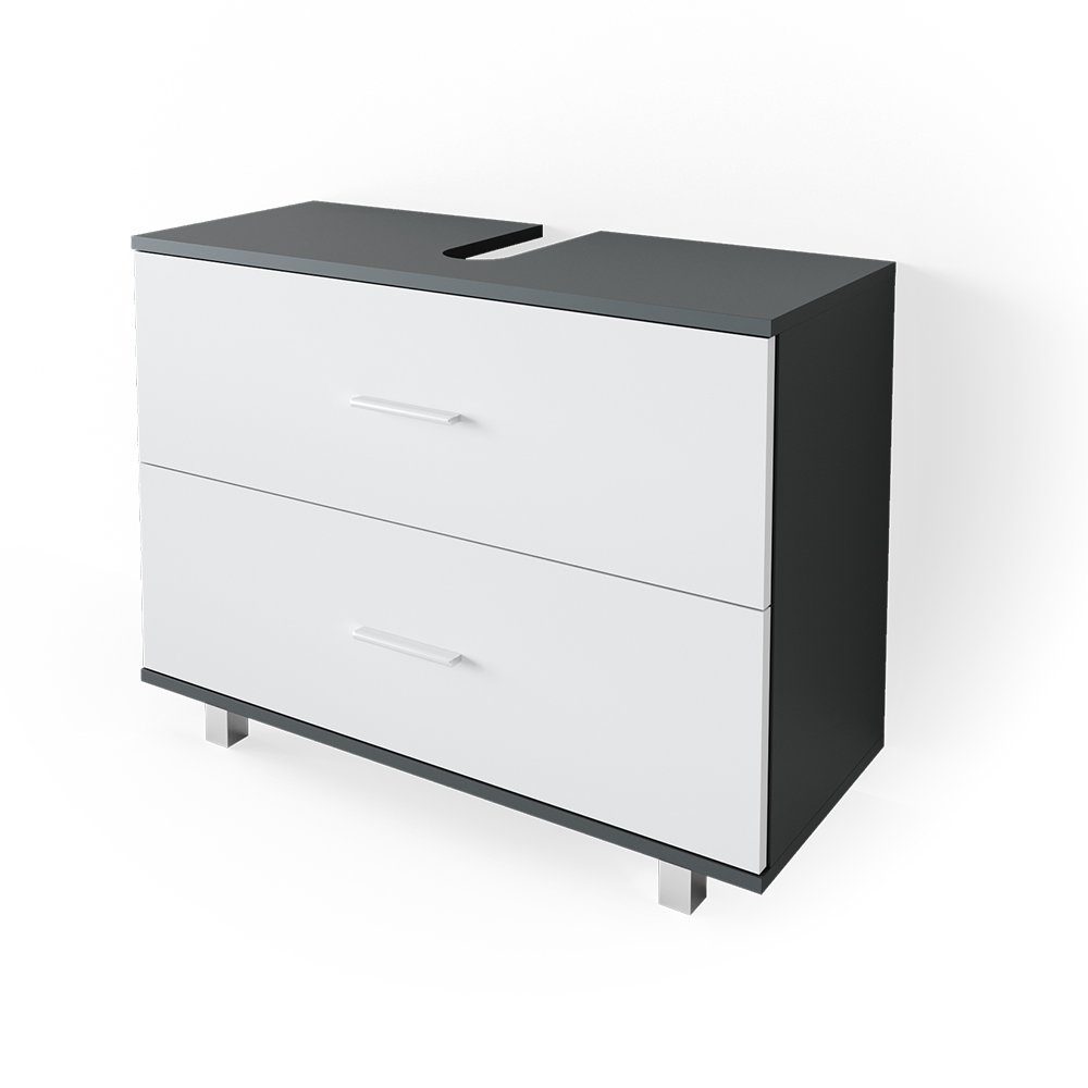 Vicco Waschbeckenunterschrank Ilias Anthrazit/Weiß 80 x 61 cm günstig online kaufen