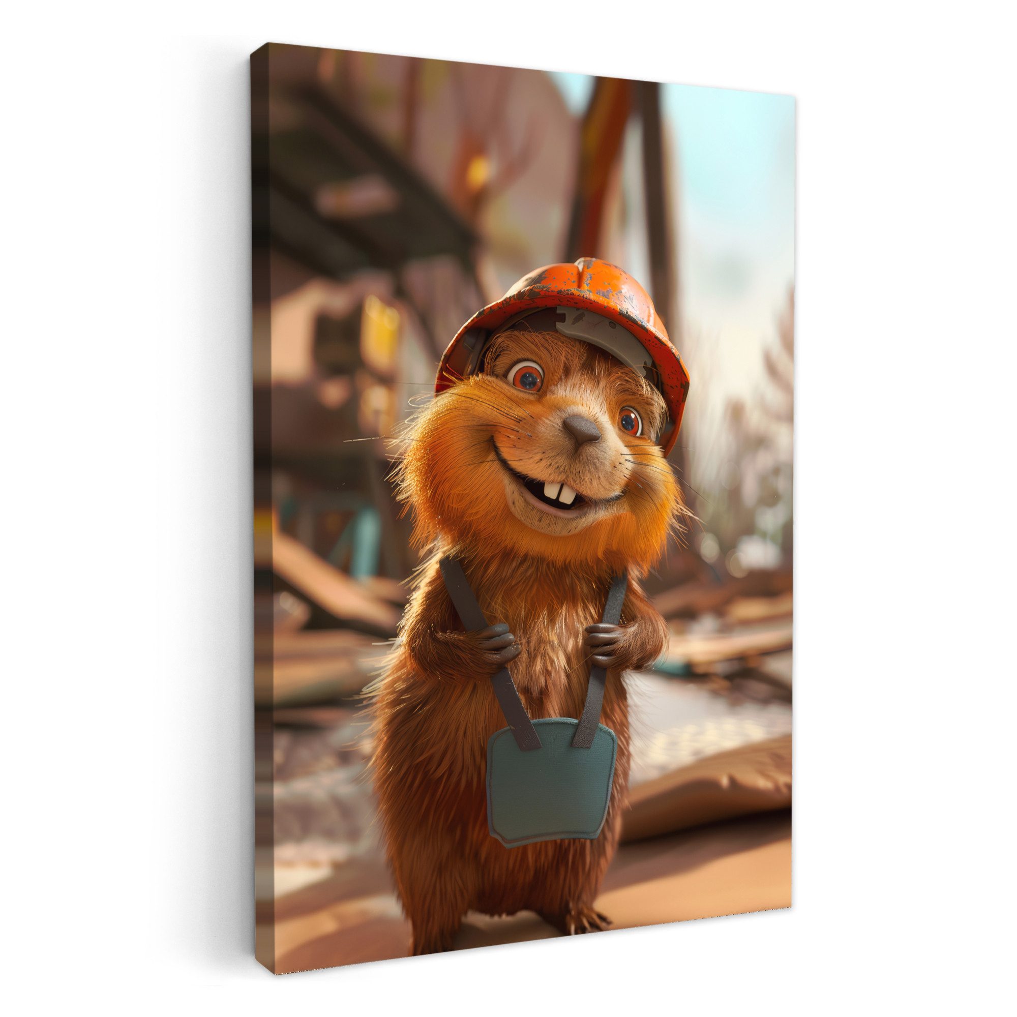 OneMillionCanvasses® Leinwandbild Biber - Bau - günstig online kaufen