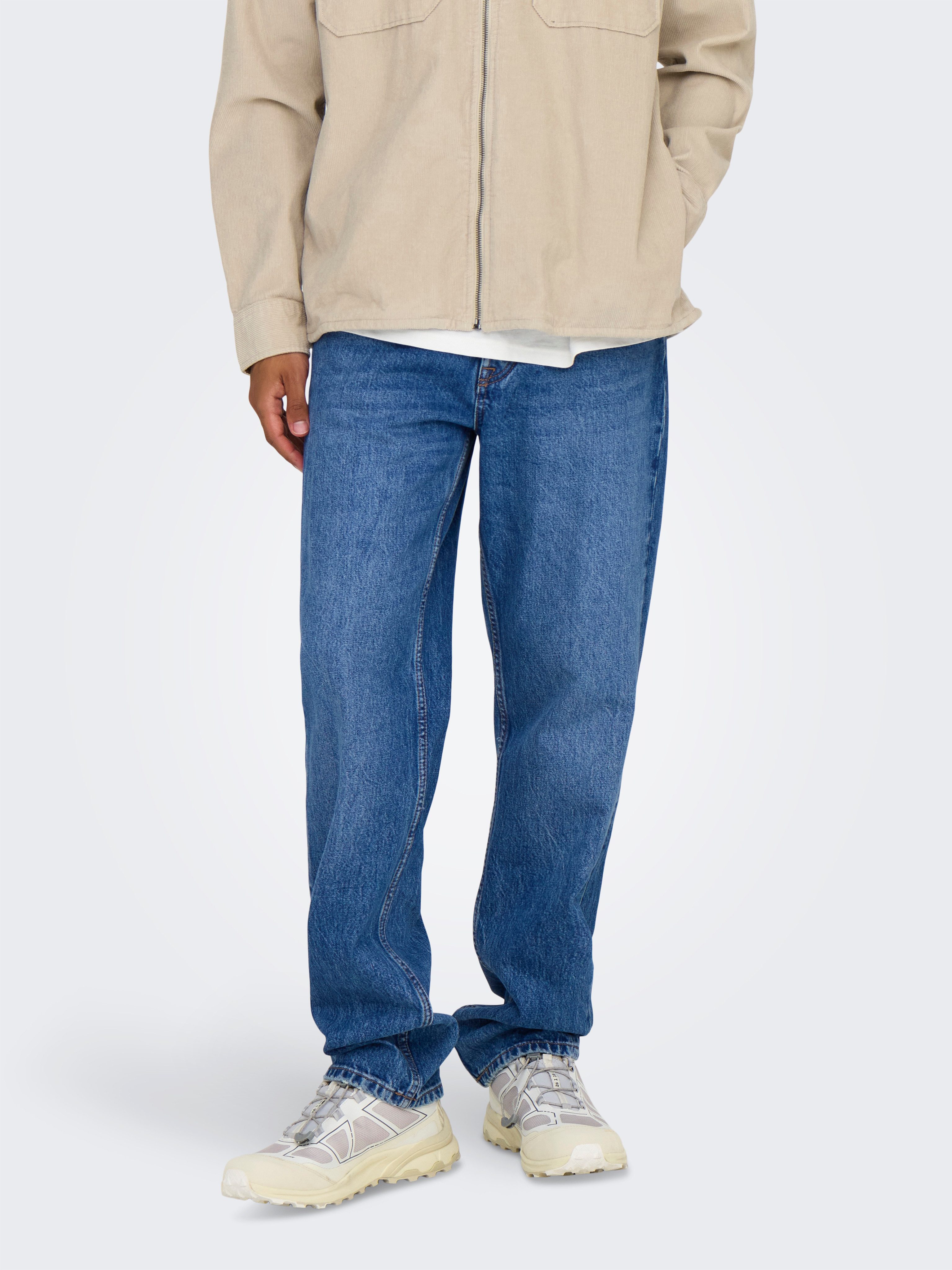 ONLY & SONS Regular-fit-Jeans ONSEDGE STRAIGHT BROMO 0017 DOT DNM NOOS. Reduzierter Preis € 42,99. Unverbindliche Preisempfehlung € 49,99