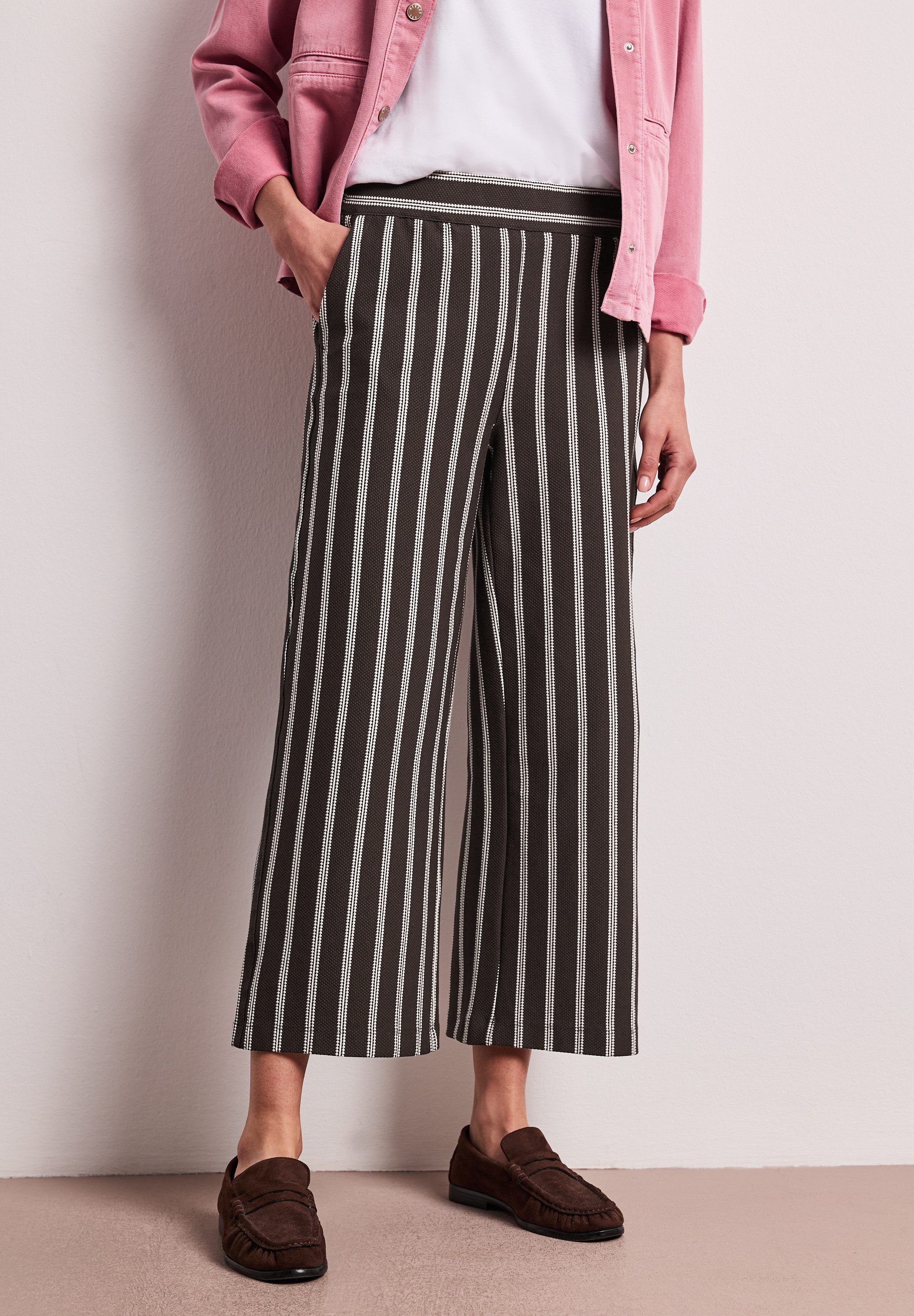 STREET ONE Jerseyhose im Streifendesign
