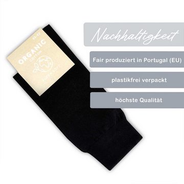 K-S-Trade Socken Bio-Baumwollsocken (4-Paar, schwarz oder weiß, Größen 35-38, 39-42, 43-46) fair produziert in Portugal (EU), Herrensocken, Damensocken, Business