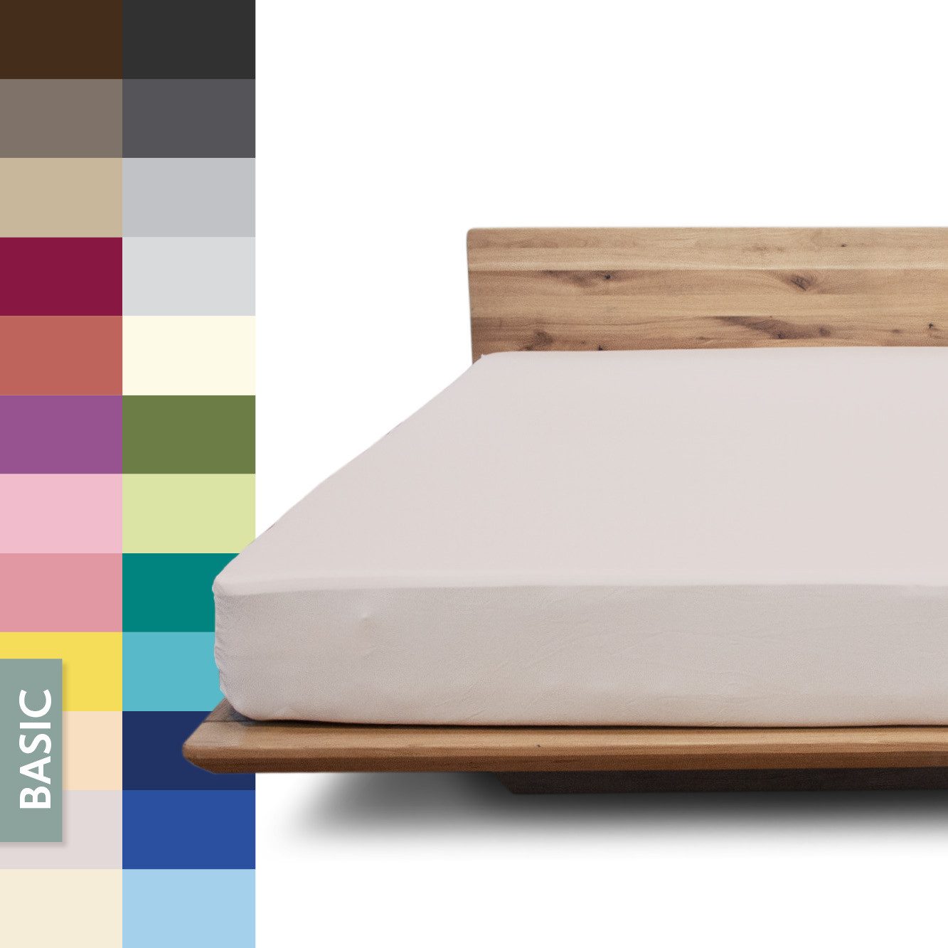 JONA SLEEP Spannbettlaken Basic, Gummizug: 97% Baumwolle, rundum - robuster Multi-Stretch Gummi, wirft keine Falten, optimale Passform, Made in Austria, Bettlaken
