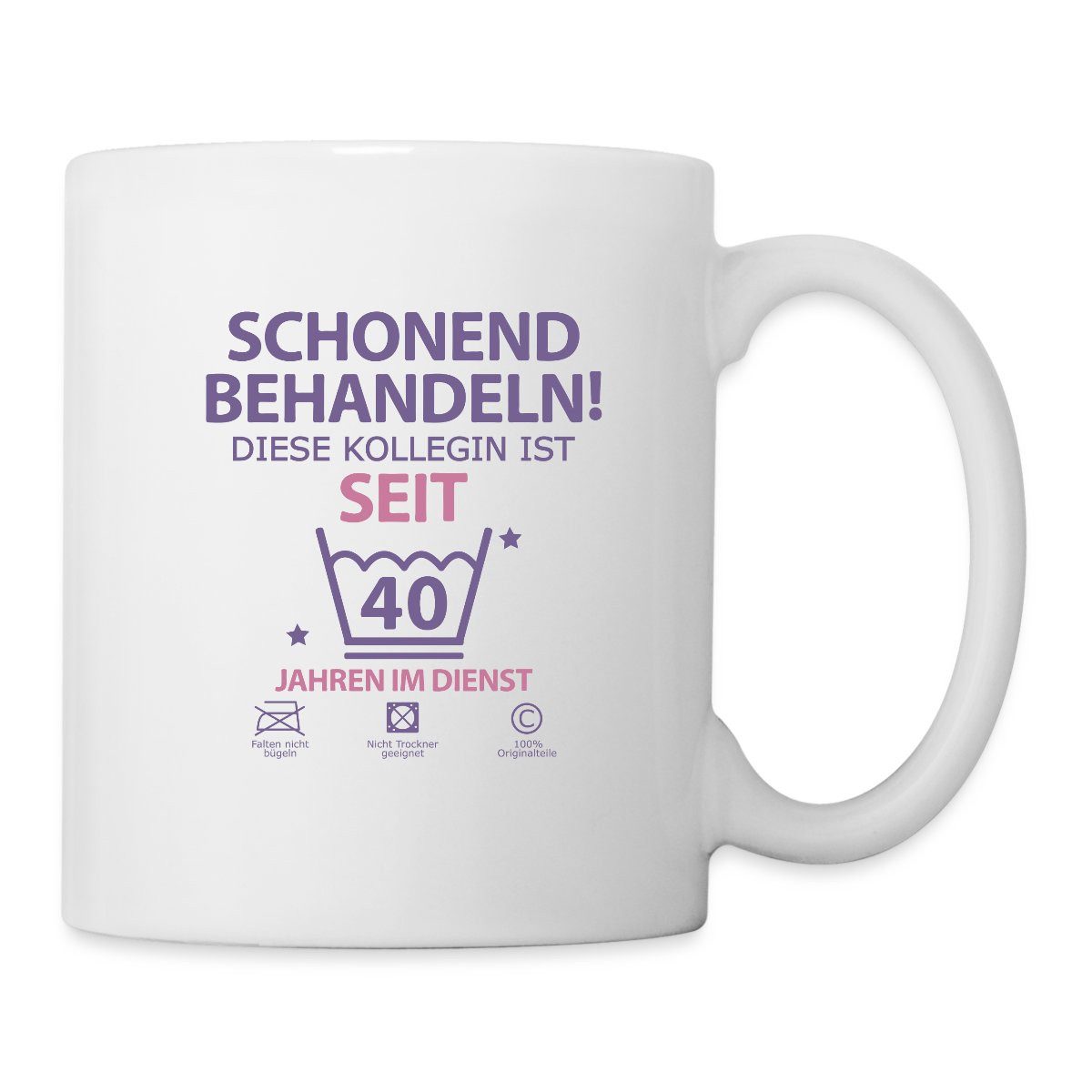Spreadshirt Tasse 40 Jahre Dienstjubiläum Kollegin Geschenk Tasse, Keramik