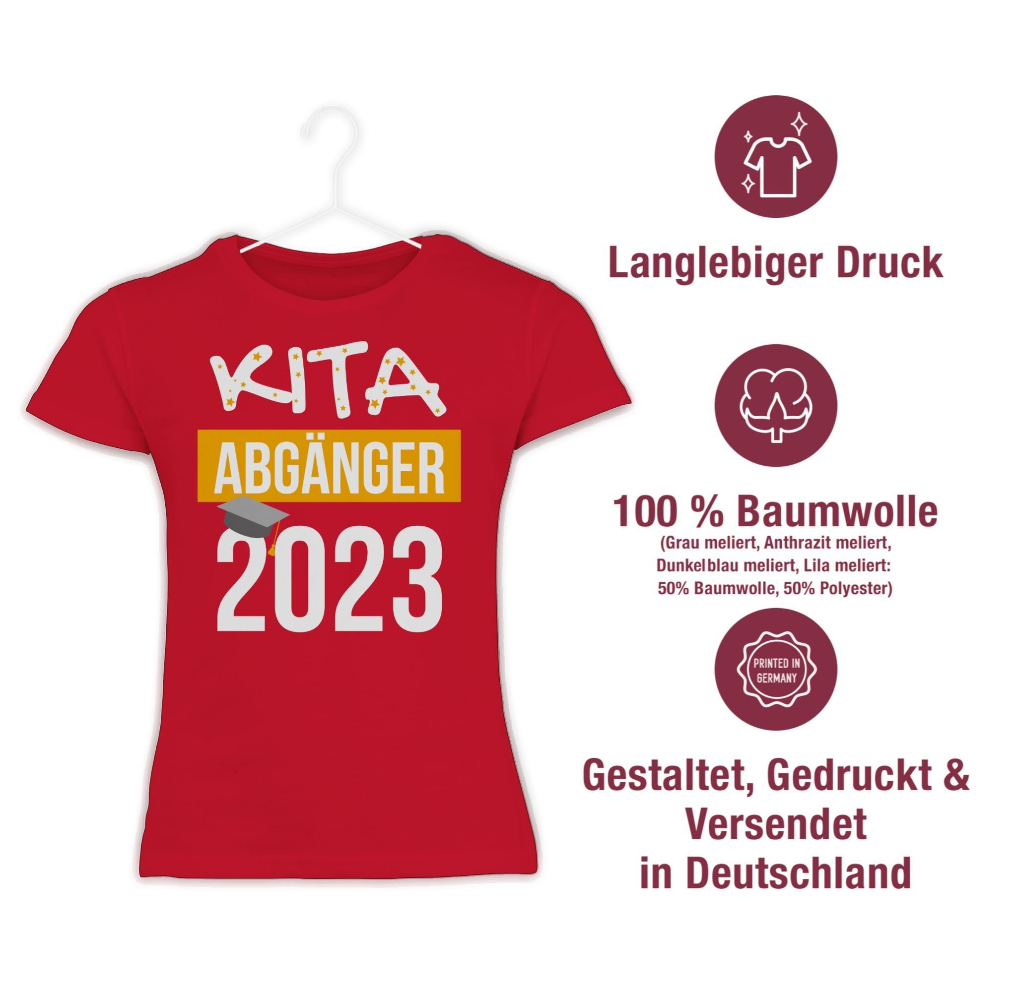 Shirtracer T-Shirt 2 Kita Einschulung Mädchen 2023 Rot Abgänger