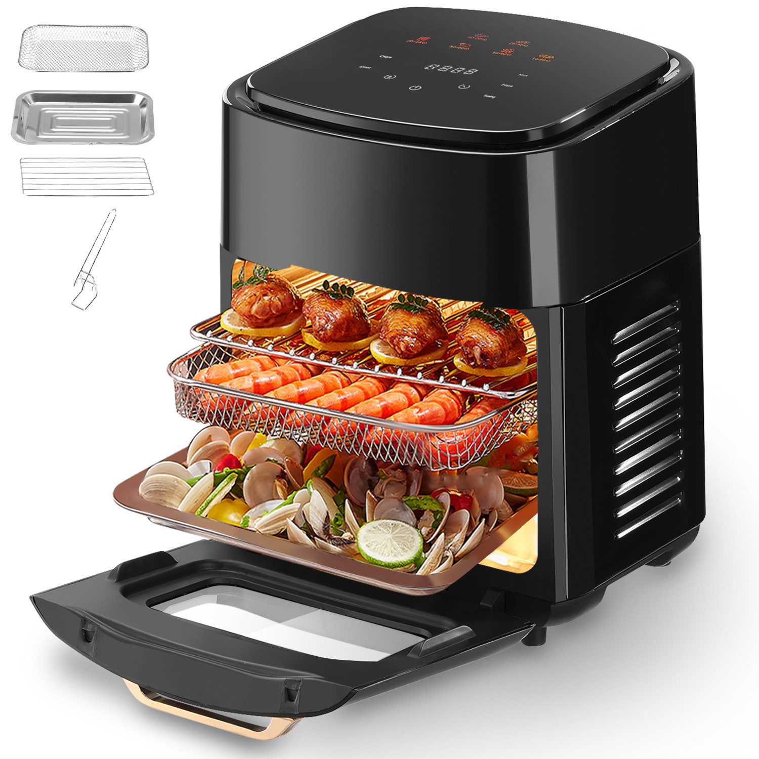 Heißluftfritteuse Heißluftfritteuse 9L 15L AirFryer, Fritteuse mit Led TouchScreen