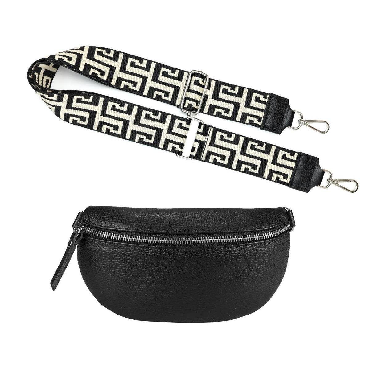Bauchtasche Made in Italy Damen Leder Gürteltasche Hüfttasche Brusttasche Bodybag