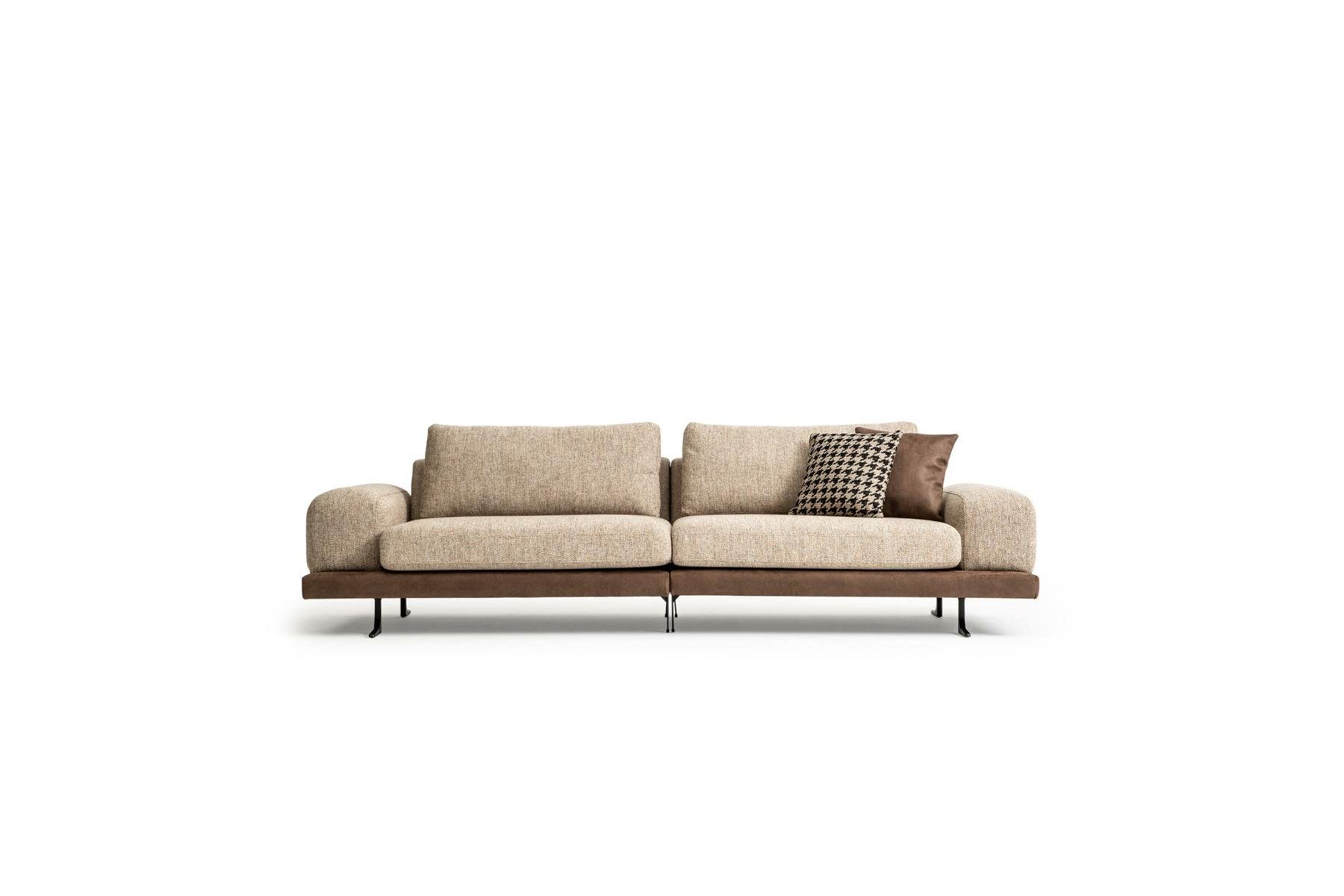 JVmoebel Sofa Beiges Sofa Luxus Dreisitzer Moderner Stil Wohnzimmer Couch, 2 Teile, Made in Europe