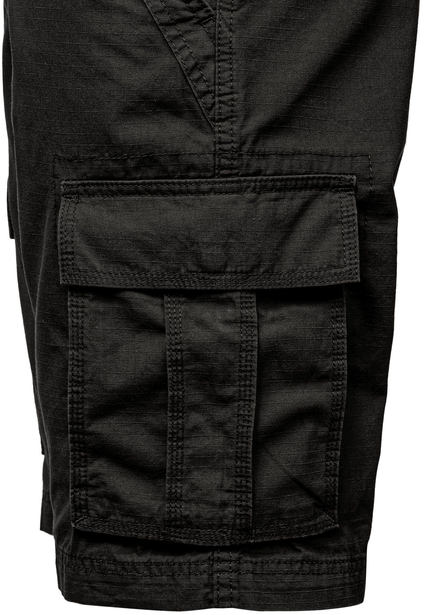 Amaci&Sons Cargoshorts MIDFIELD Chinoshort inkl. Gürtel Herren Bermuda Short Hose Regular Fit inkl. Gürtel