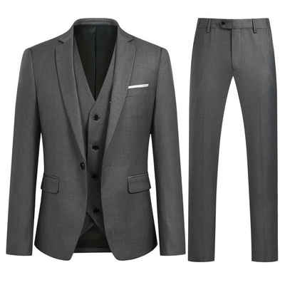 Allthemen Anzug (3 tlg, Sakko & Weste & Hose) Slim Fit für Hochzeit