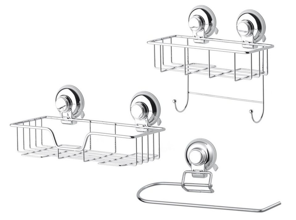 GSW Küchenorganizer-Set HOOKIE System® 3-teilig, (3-tlg), Befestigung mit  intelligenten Saughaken