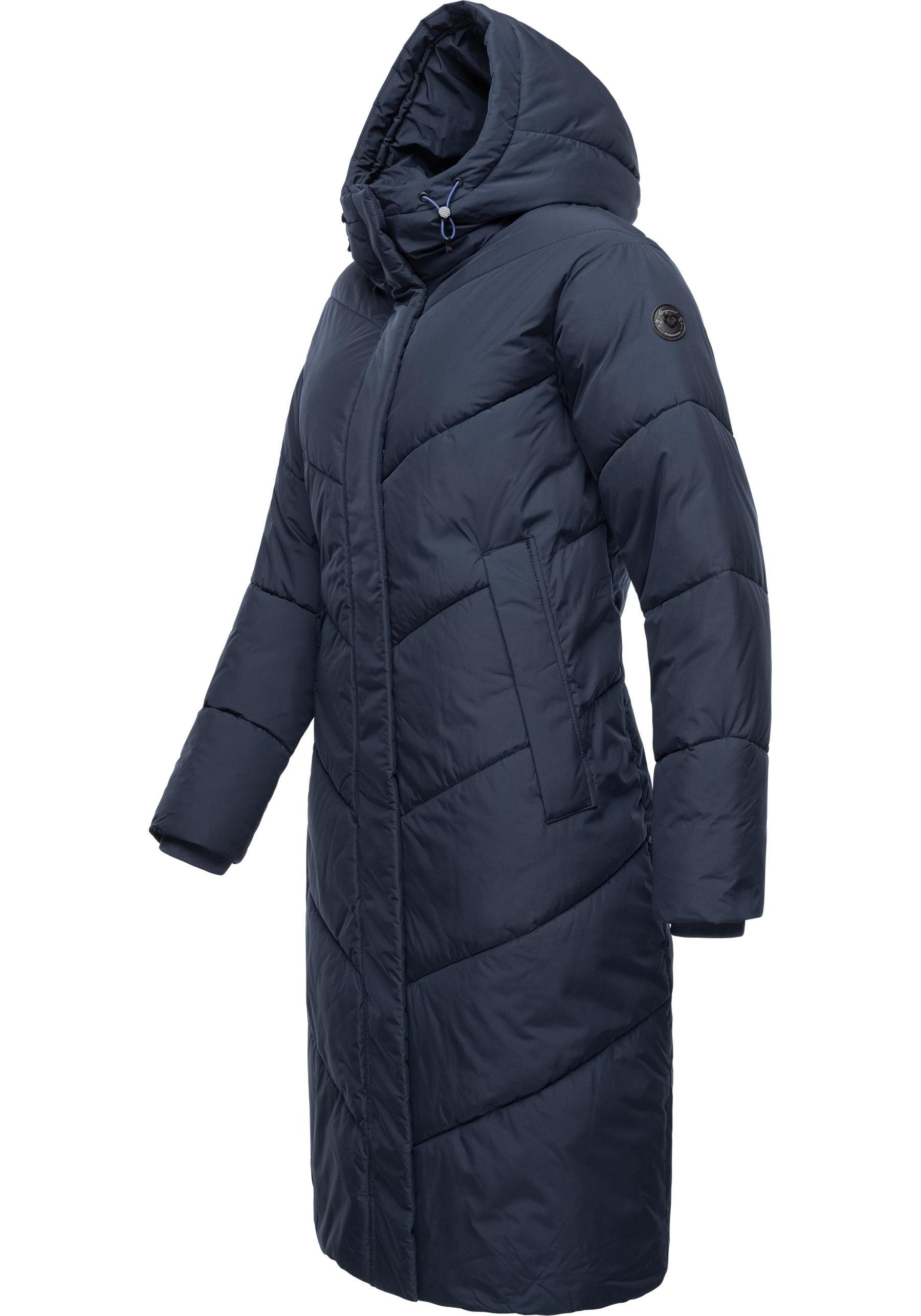 Ragwear Wintermantel Suminka Steppmantel Winter Wasserdichter Damen navy