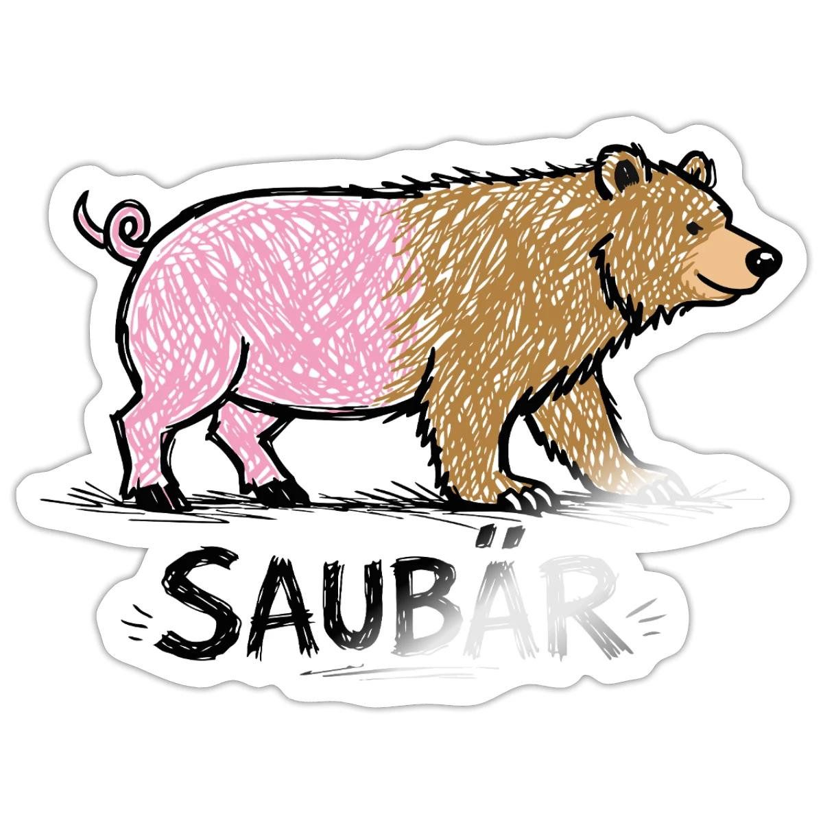 Spreadshirt Aufkleber Saubär Tierischer Humor Sticker Aufkleber