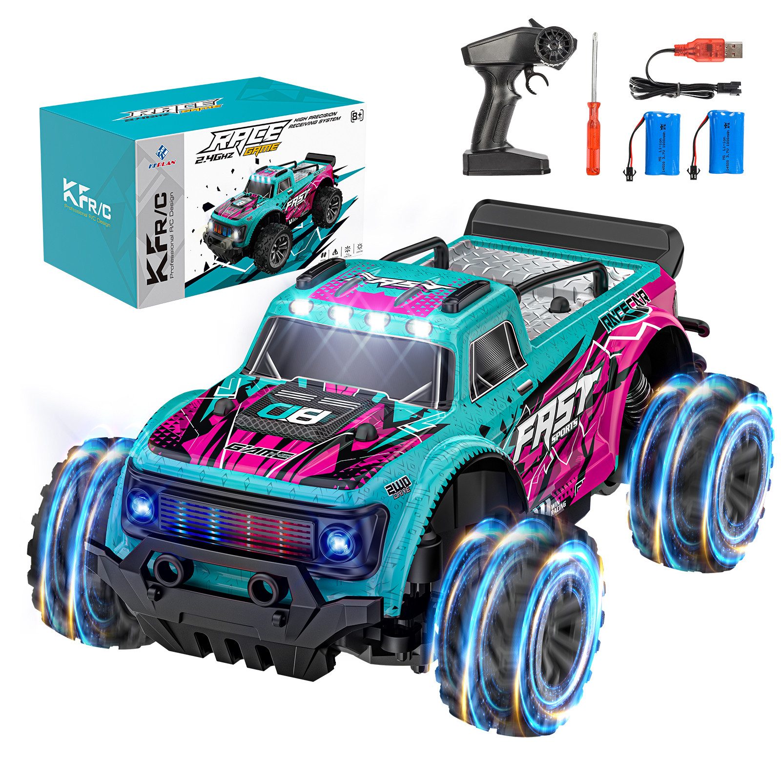 Pdgrid RC-Auto 2,4 GHz bürstenloses ferngesteuertes Spielzeugauto mit LED-B günstig online kaufen