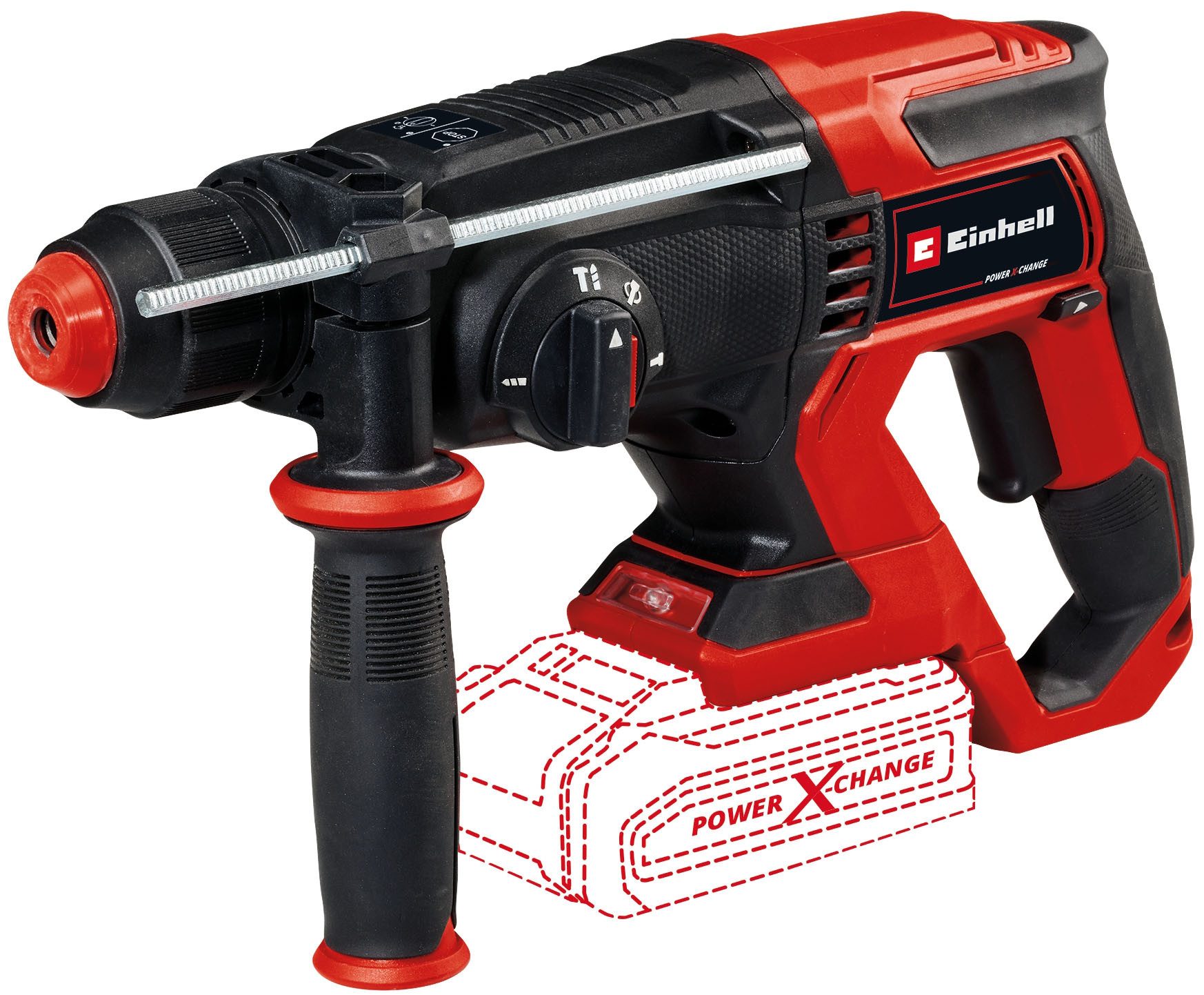 Einhell Akku-Bohrhammer TE-HD 18/20 Li - Solo, max. 1300 U/min, Power X-Change, ohne Akku, inkl. E-Box Aufbewahrungskoffer