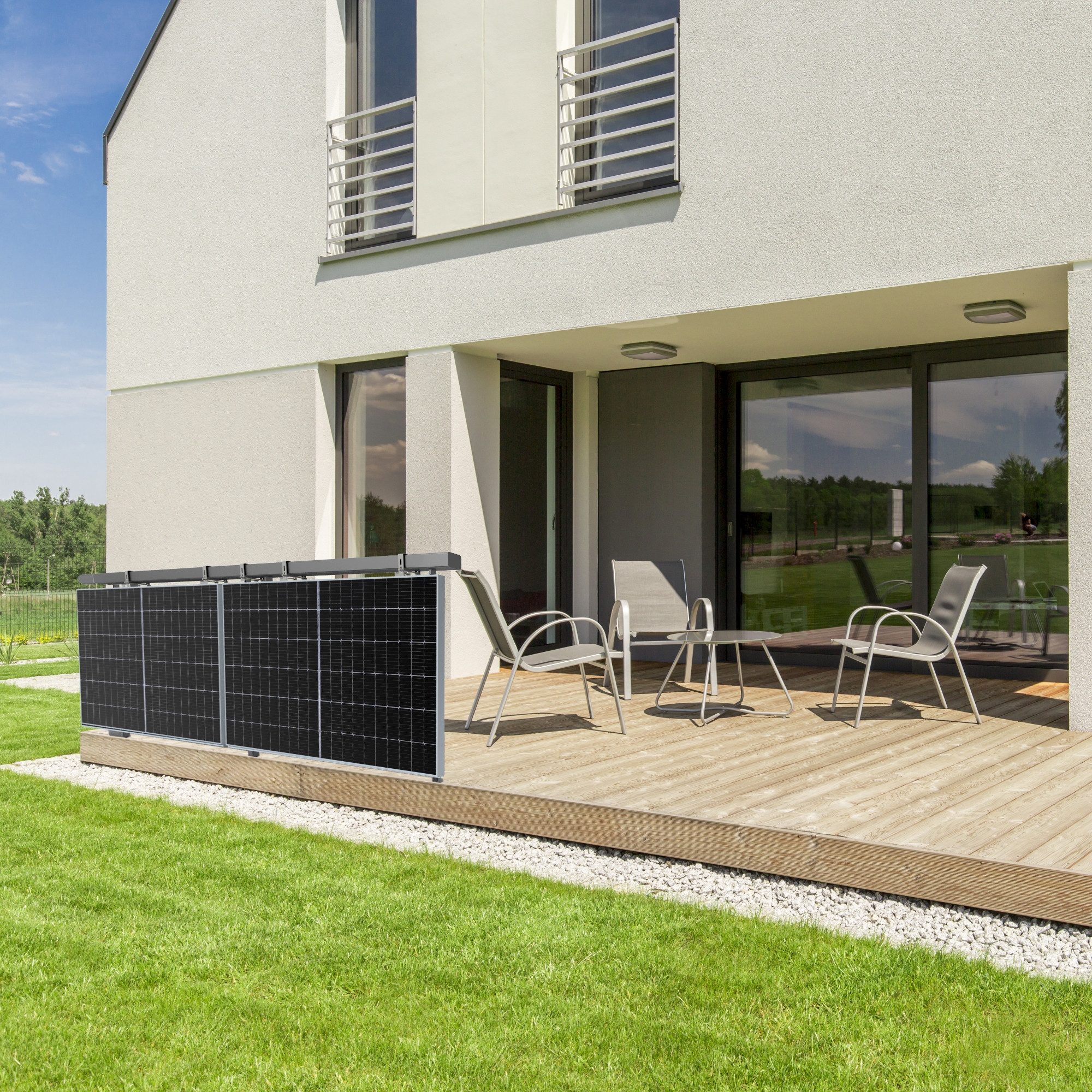 NuaSol Solarmodul-Halterung NuaFix - Geländer Halterung rund / eckig, (2x eckig)
