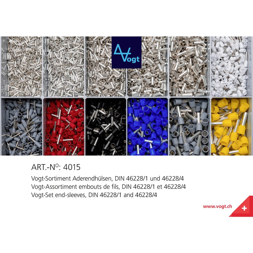 Vogt Verbindungstechnik Aderendhülsen Vogt Verbindungstechnik 4015 Aderendhülsen-Sortiment 0.5 mm², 6 mm² Te, 4015
