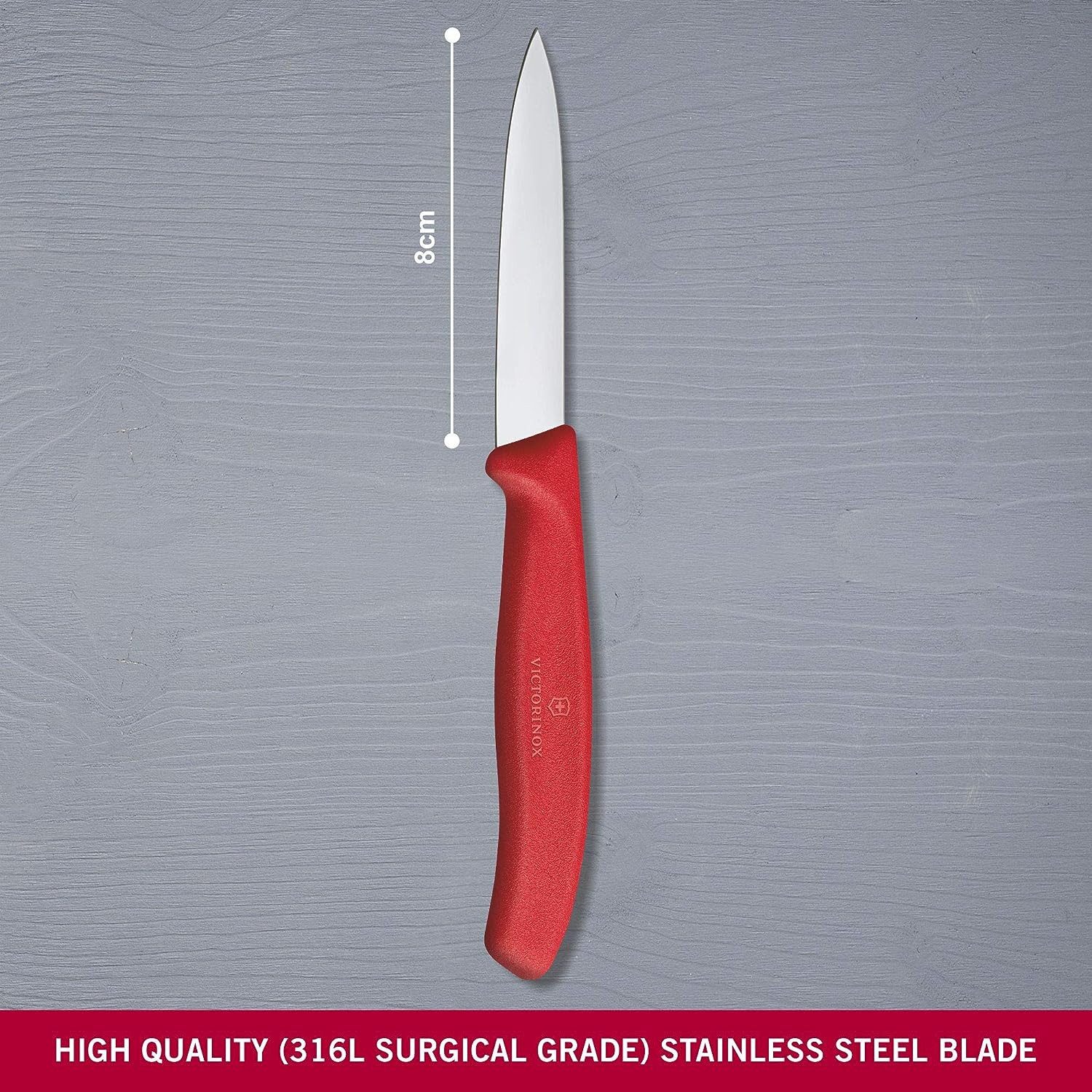 Victorinox Gemüsemesser Swiss Classic Gemüsemesser mit extra scharfer Klinge, 11 cm Länge, Robuster Kunststoff-Griff, spülmaschinengeeignet, Made in Switzerland