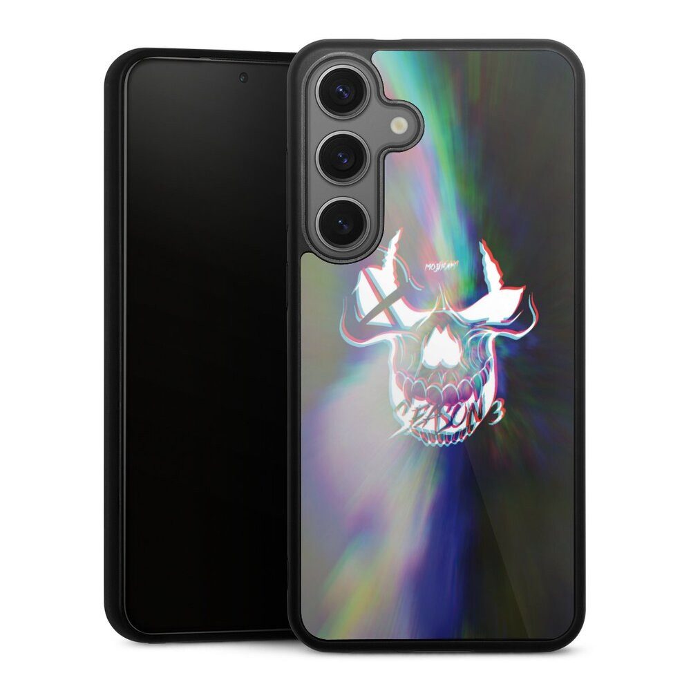 DeinDesign Handyhülle Totenkopf Moji Youtube Glitch Skull, Samsung Galaxy S25+ Gallery Case Glas Hülle