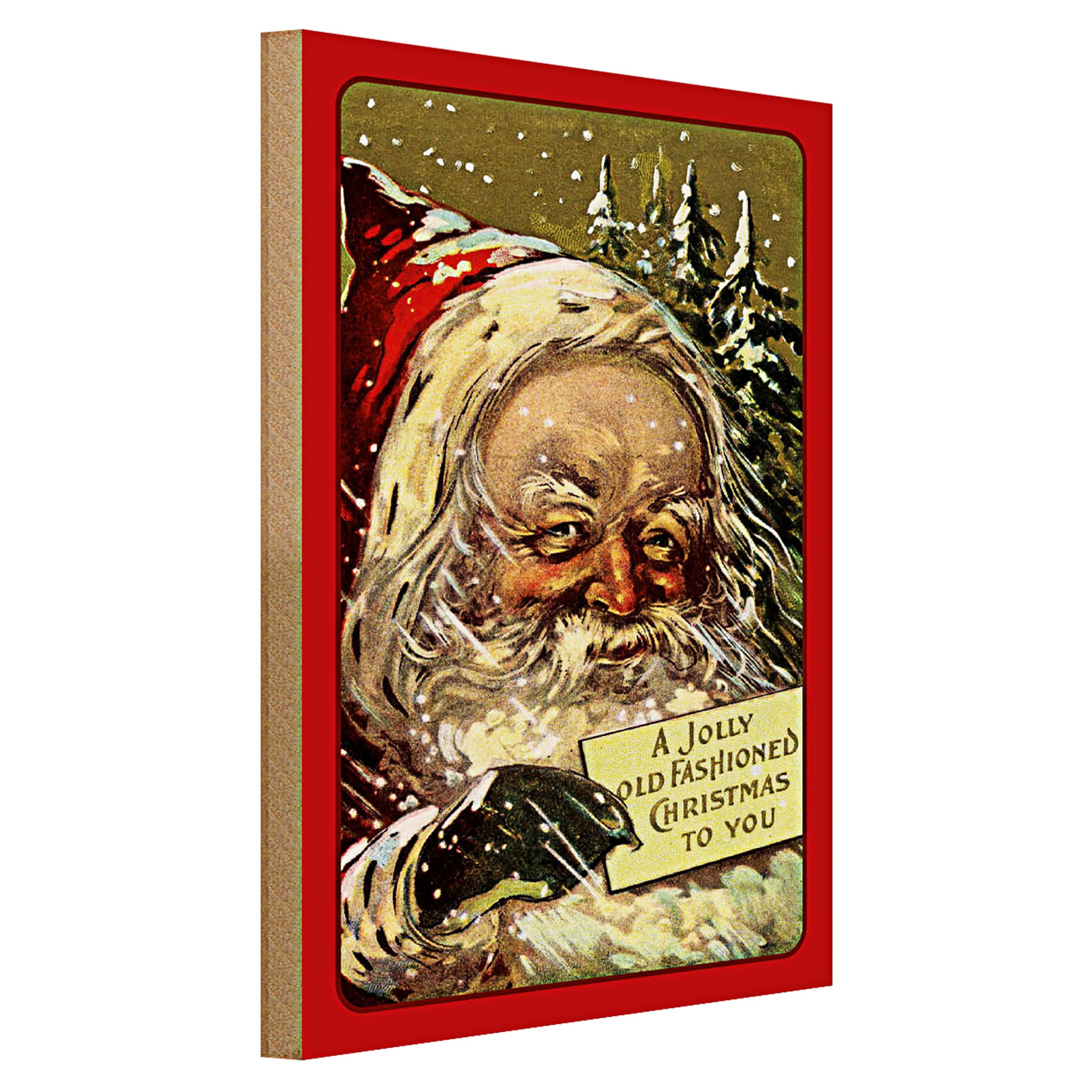 Roomando Holzbild Weihnachtsmann Winter Schnee Christmas 30x40cm