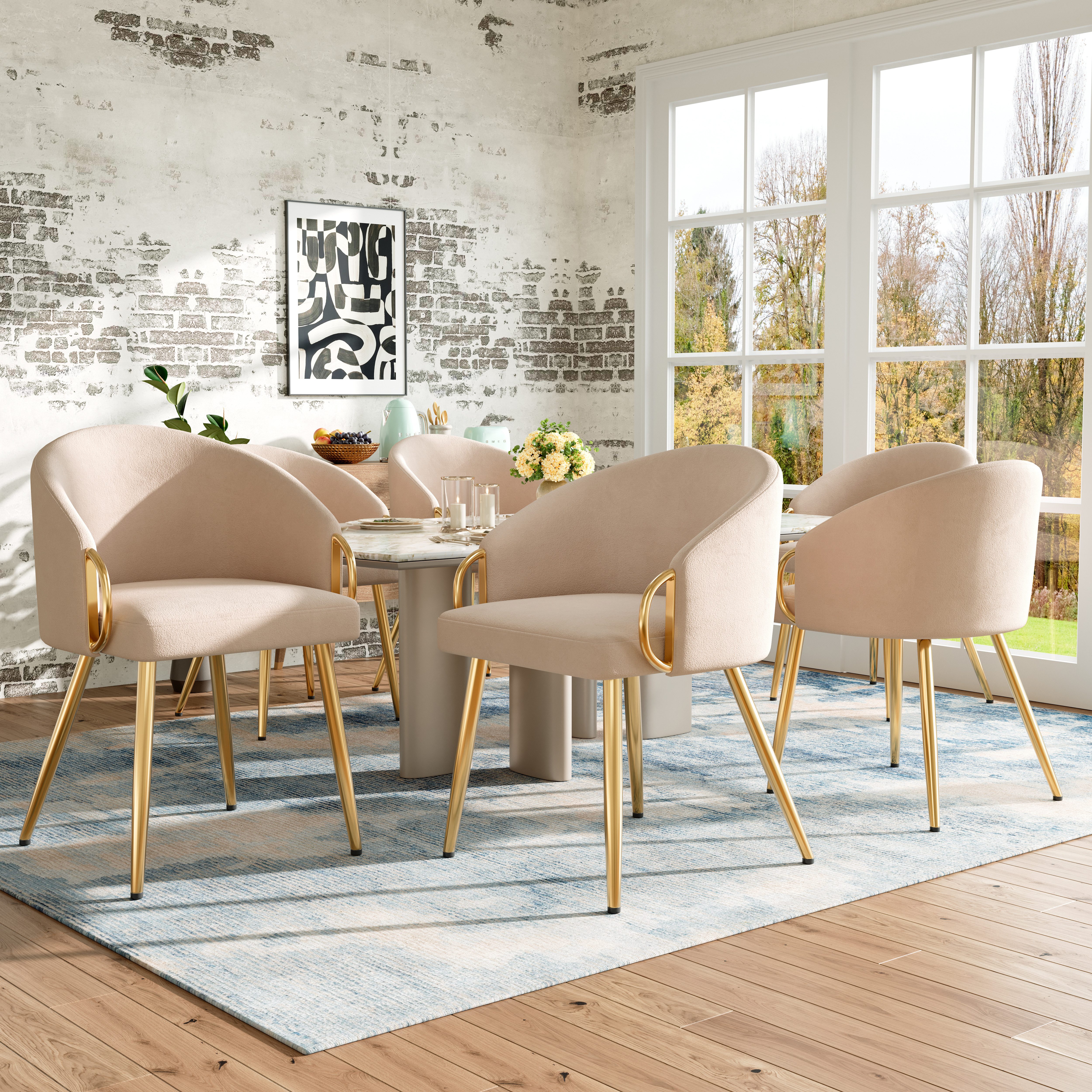 OKWISH Esszimmerstuhl Loungesessel,Kosmetikstuhl,Esszimmerstuhl (Luxuriöser günstig online kaufen