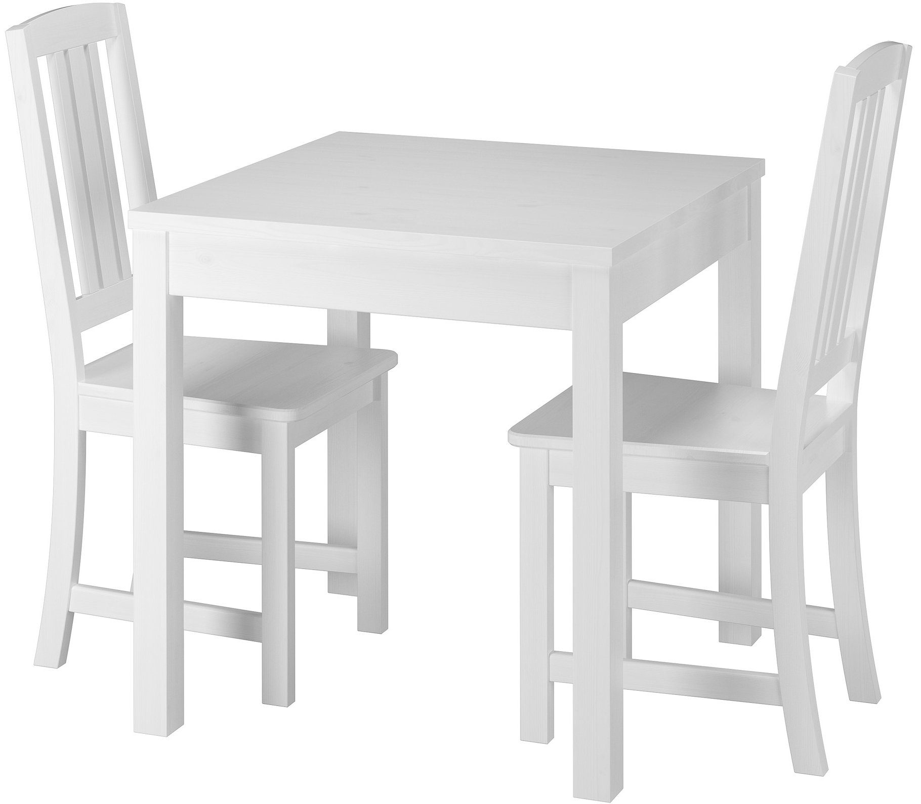 kleine Stühle 2 Massivholz ERST-HOLZ Kiefer Essgruppe Tisch Essgruppe waschweiß Klassische