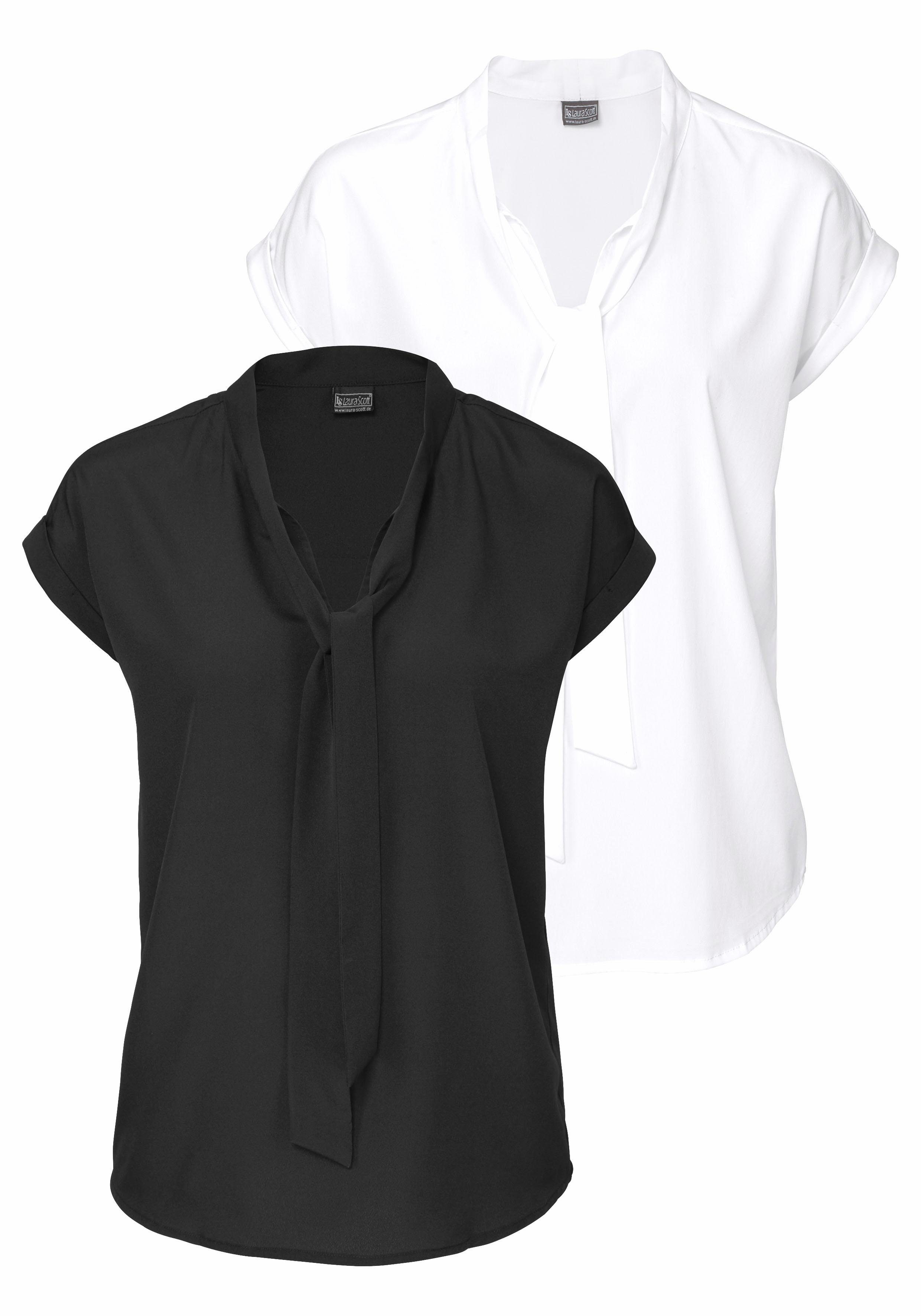 Bruno Banani Schluppenbluse (2er-Pack) mit Bindeband günstig online kaufen