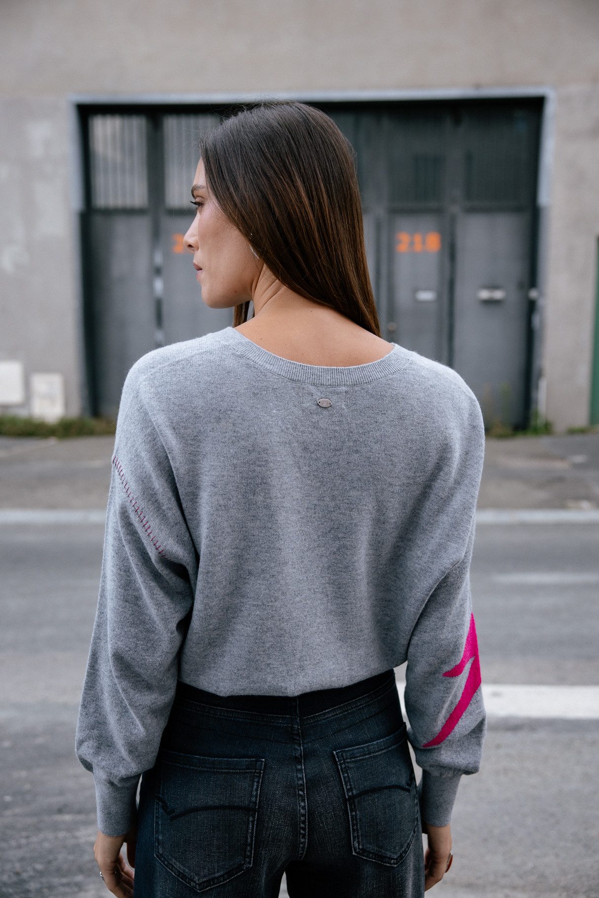 Freeman T. Porter Strickpullover - stylischer Instarsia Pullover mit Blitzmuster am Arm