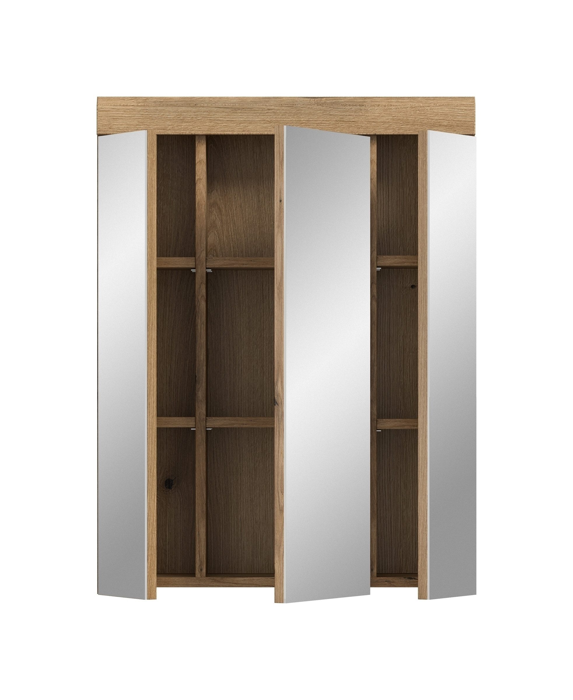 freiraum Badezimmerspiegelschrank Scout in Evoak Oak / Spiegel - 60x79x18cm (BxHxT)