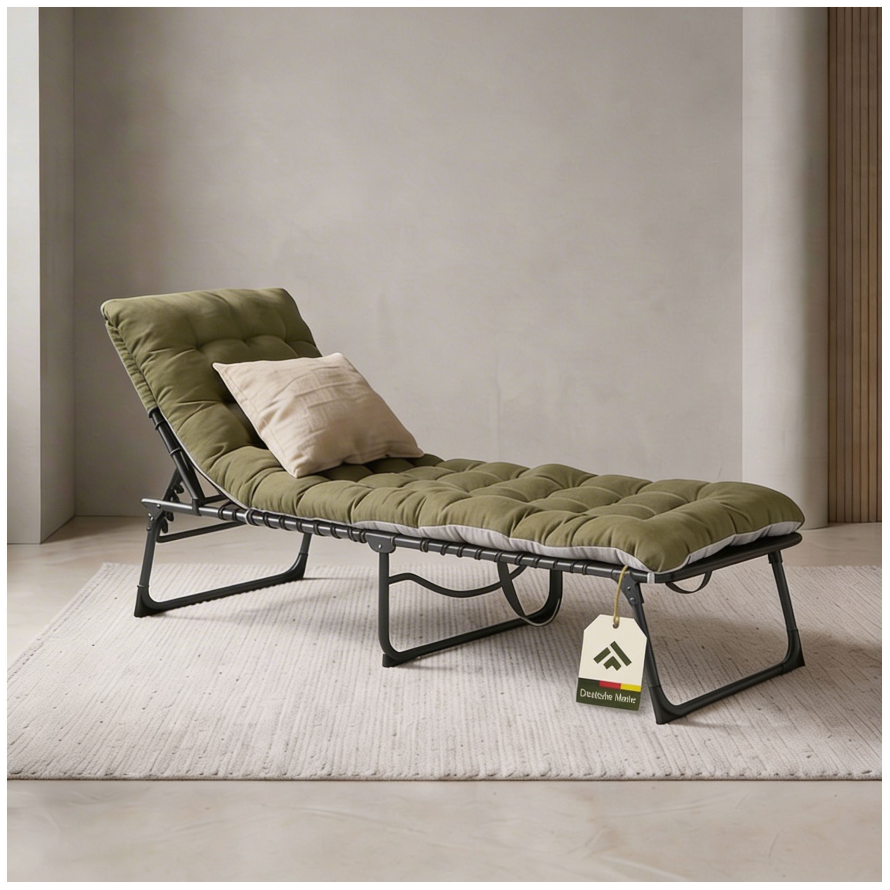 NovaTerra Feldbett XXL Outdoor & Camping inkl. Matratze, klappbar, pflegeleicht robuste Campingliege mit rostbeständigem Gestell, klappbar