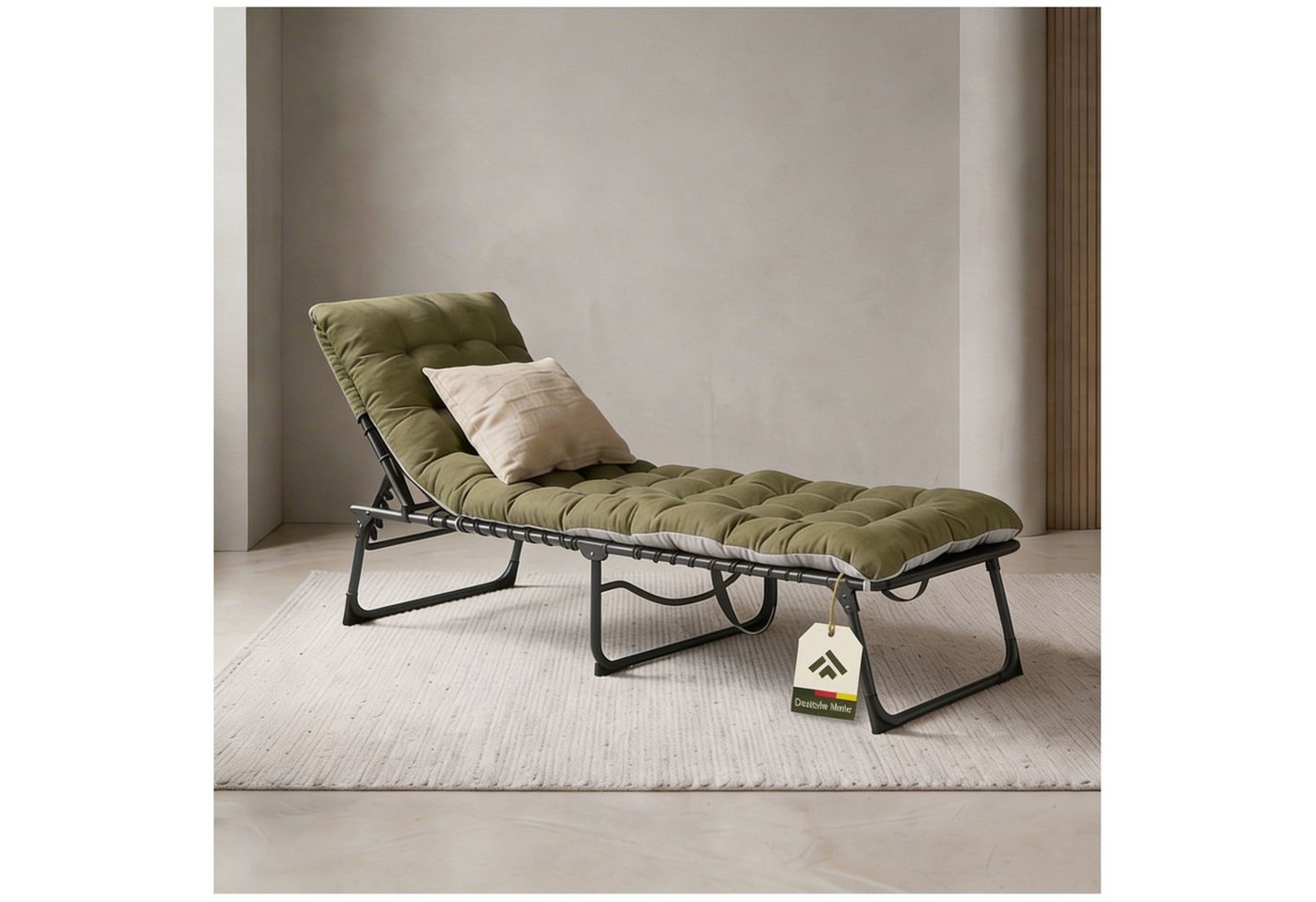 NovaTerra Gartenlounge-Set XXL Outdoor & Camping inkl. Matratze, klappbar, pflegeleicht, robuste Campingliege mit rostbeständigem Gestell, klappbar
