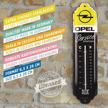 Nostalgic-Art Raumthermometer Retro Metall-Thermometer Innen Aussen Analog - Opel Service