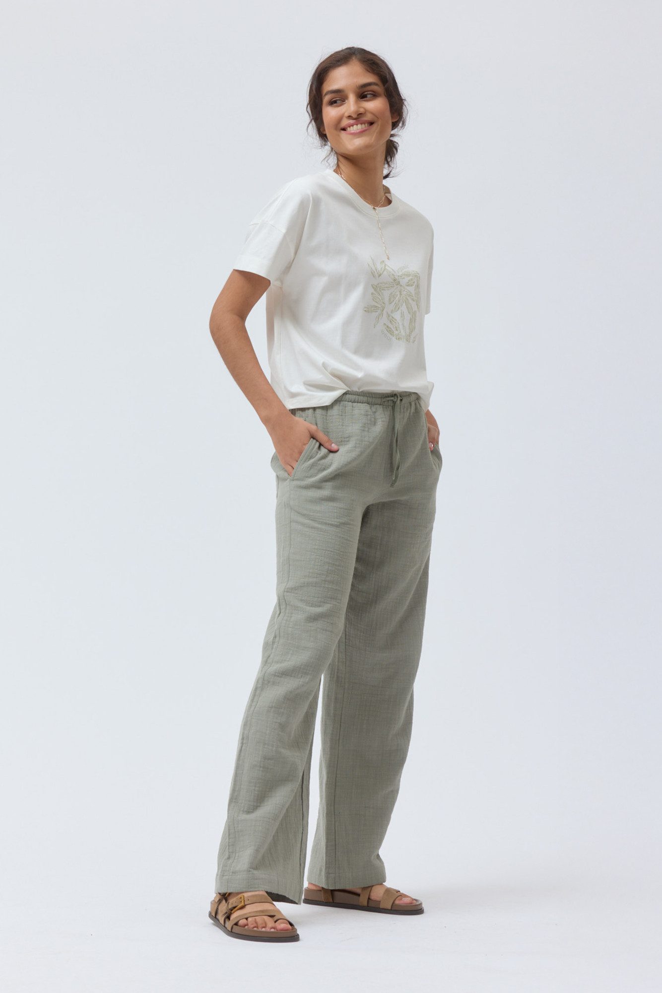 People Wear Organic T-Shirt mit Blumenmotiv, günstig online kaufen